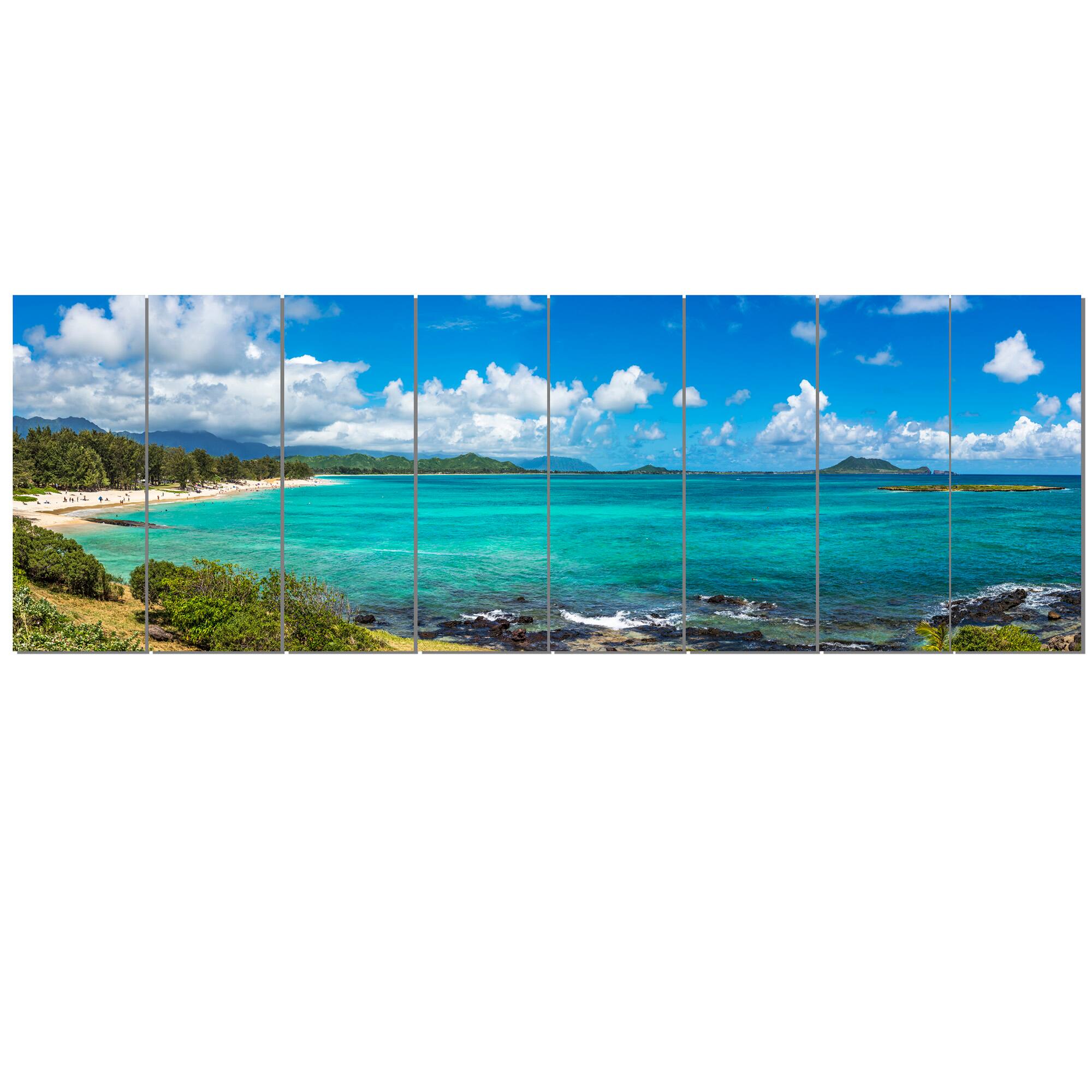 Designart - Kailua Beach in Oahu - Landscapes Sea & Shore Photographic on wrapped Canvas