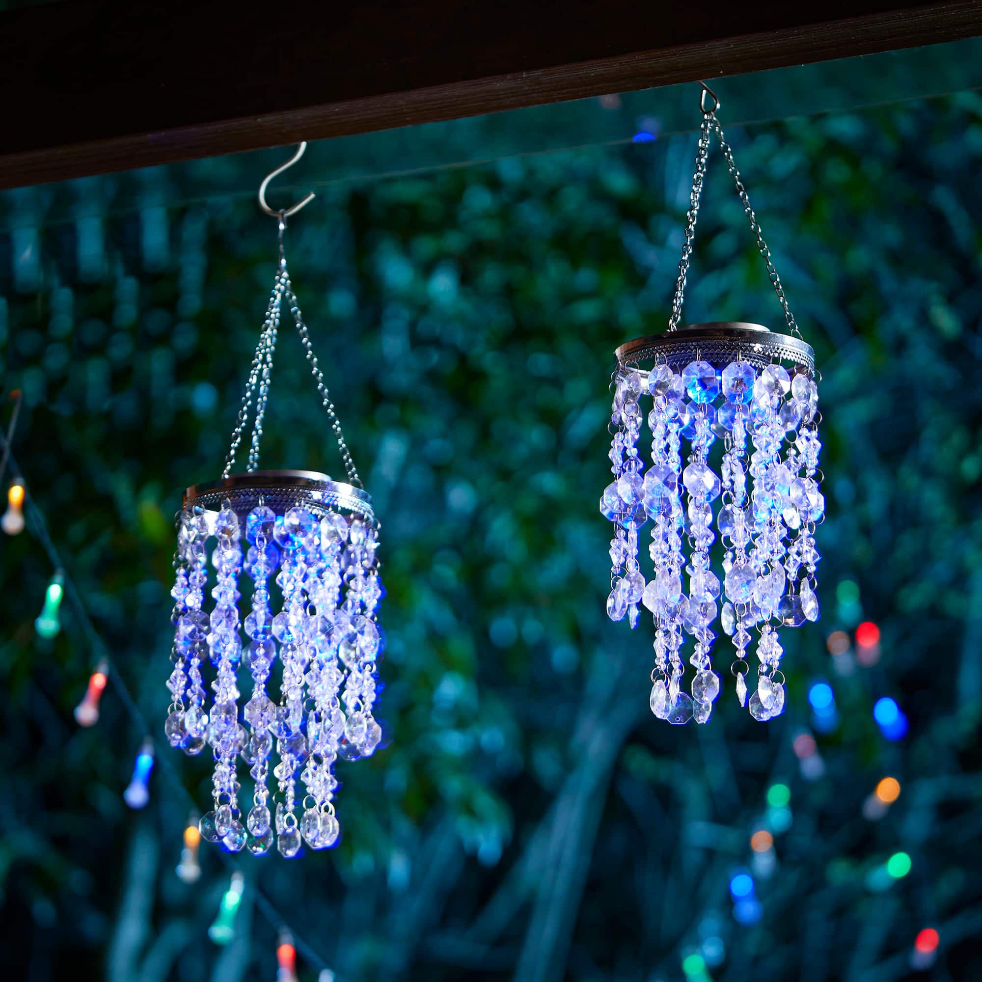 Glitzhome&#xAE; 18.75&#x22; Solar Lit Beaded Wind Chimes, 2ct.