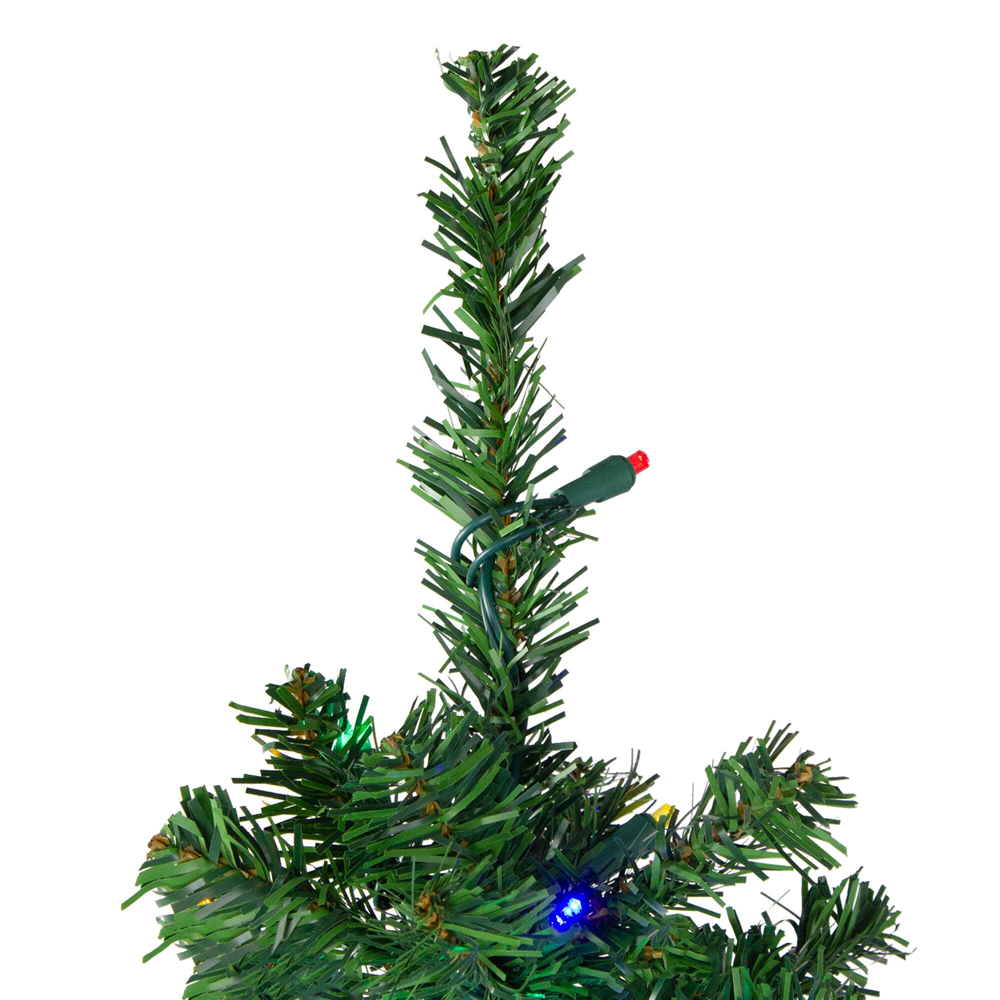 4ft. Pre-Lit Mixed Classic Pine Artificial Christmas Tree, Multicolor LED Lights