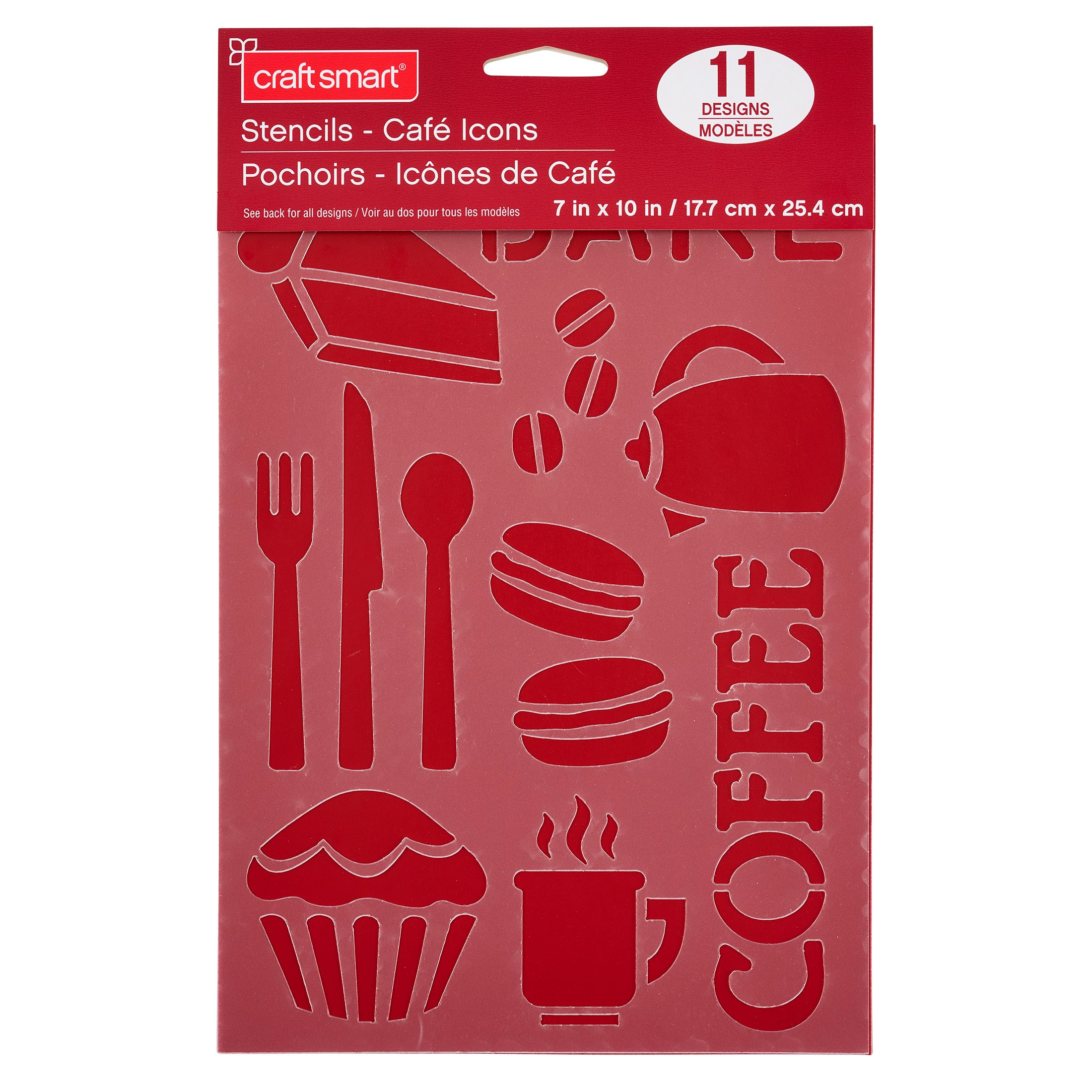 Caf&#xE9; Icons Stencils by Craft Smart&#xAE;, 7&#x22; x 10&#x22;