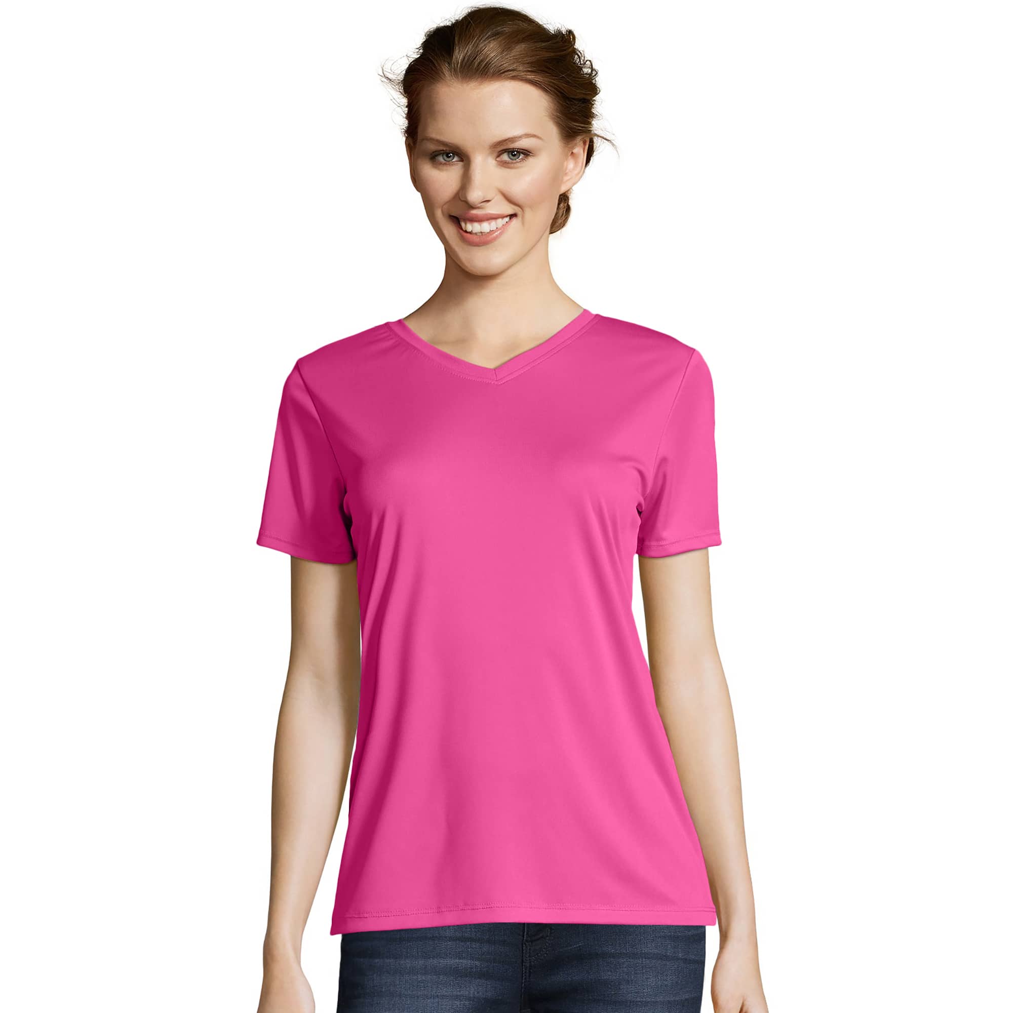 Hanes Sport CoolDri V-Neck Ladies T-Shirt