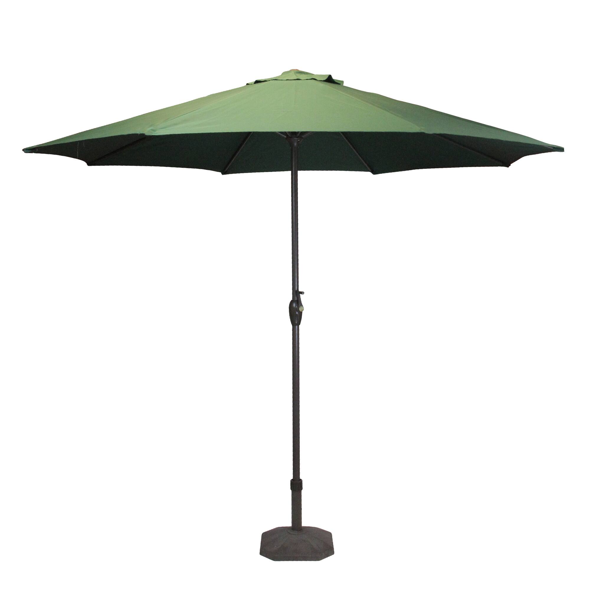 9 ft. Hunter Green & Black Outdoor Patio Market Umbrella
