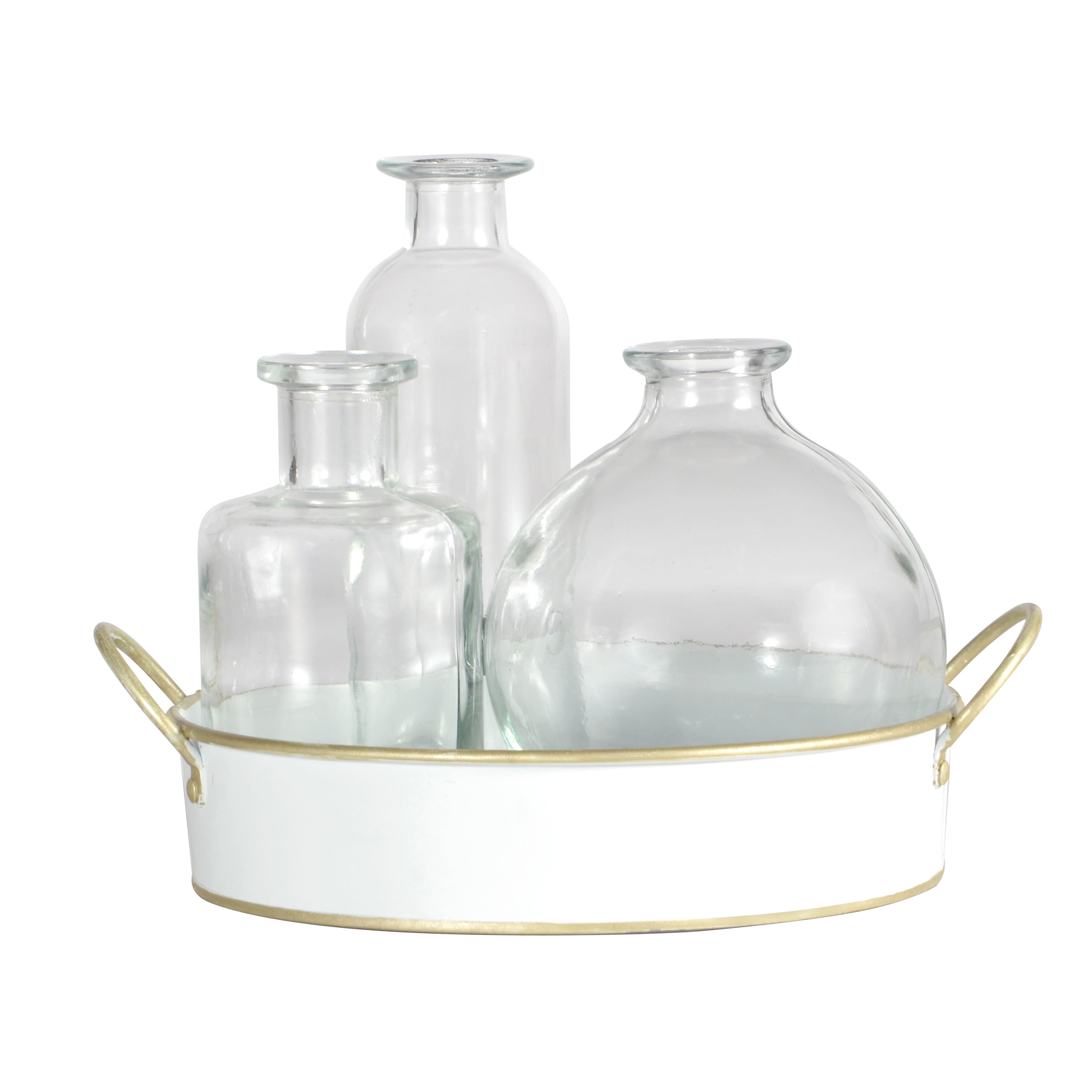Metal Tray with 3 Glass Bottles by Ashland&#xAE;