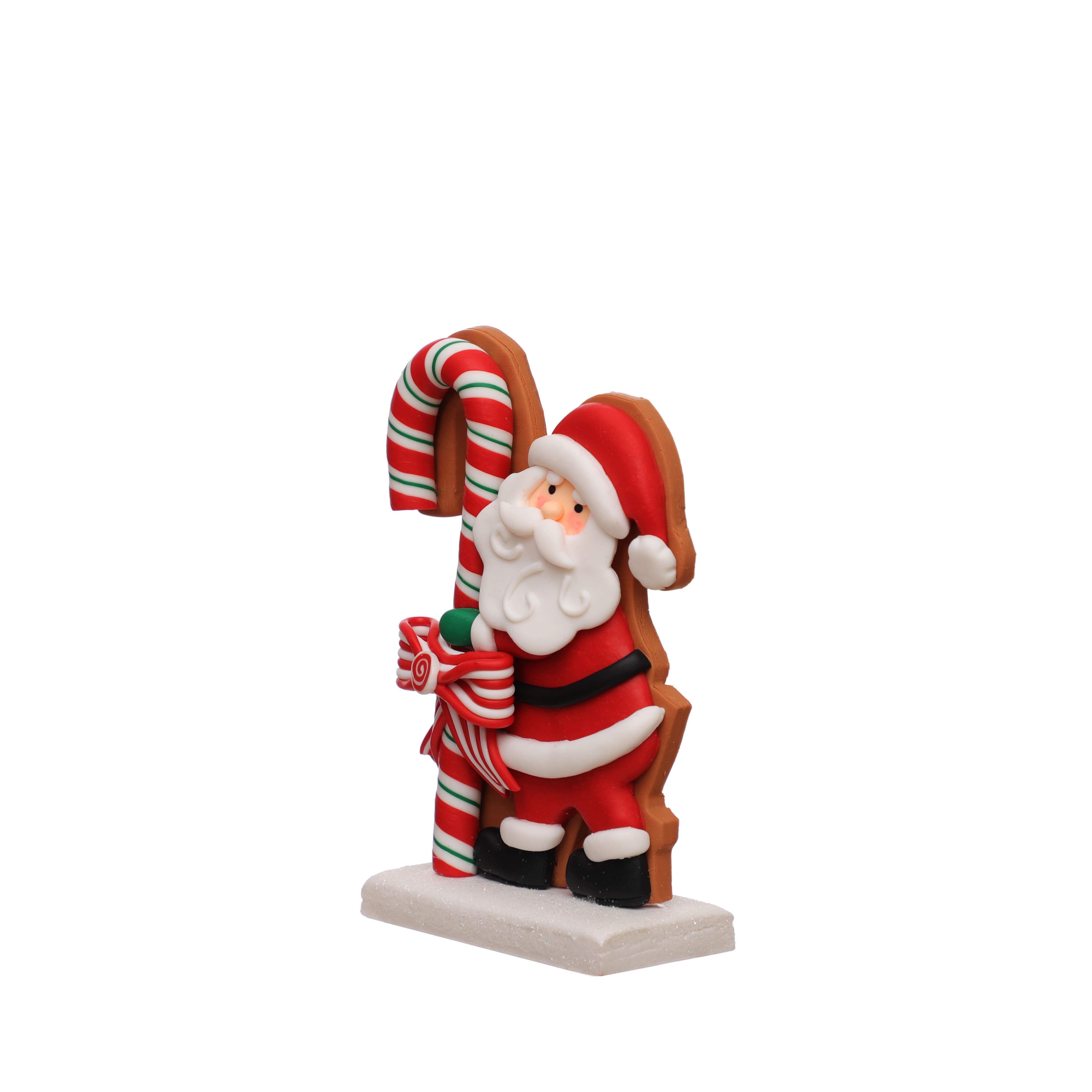 6&#x22; Santa with Candy Cane Clay Tabletop D&#xE9;cor by Ashland&#xAE;