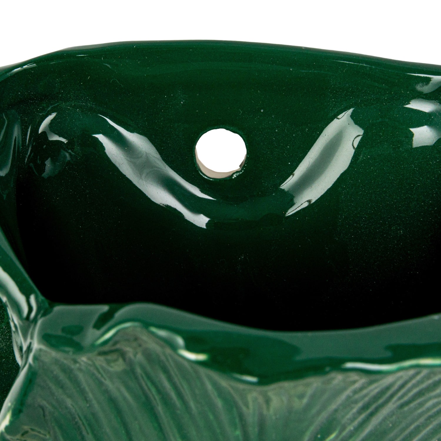 Hello Honey® 7.75" Green & White Embossed Stoneware Cabbage Shaped Wall Vase Planter