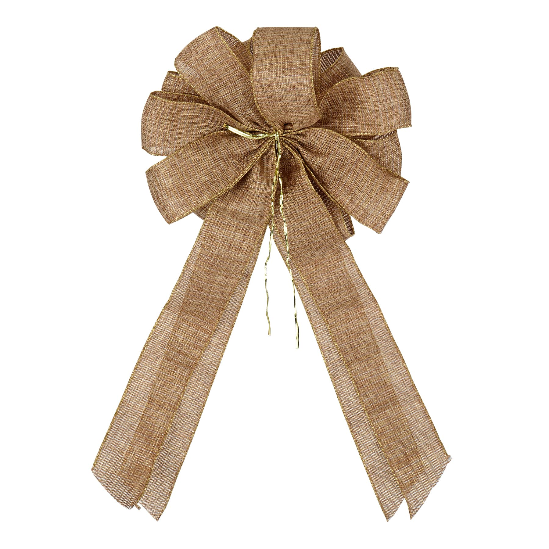 20.5&#x22; Gold Shimmer Edge Tree Topper Bow by Celebrate It&#x2122;