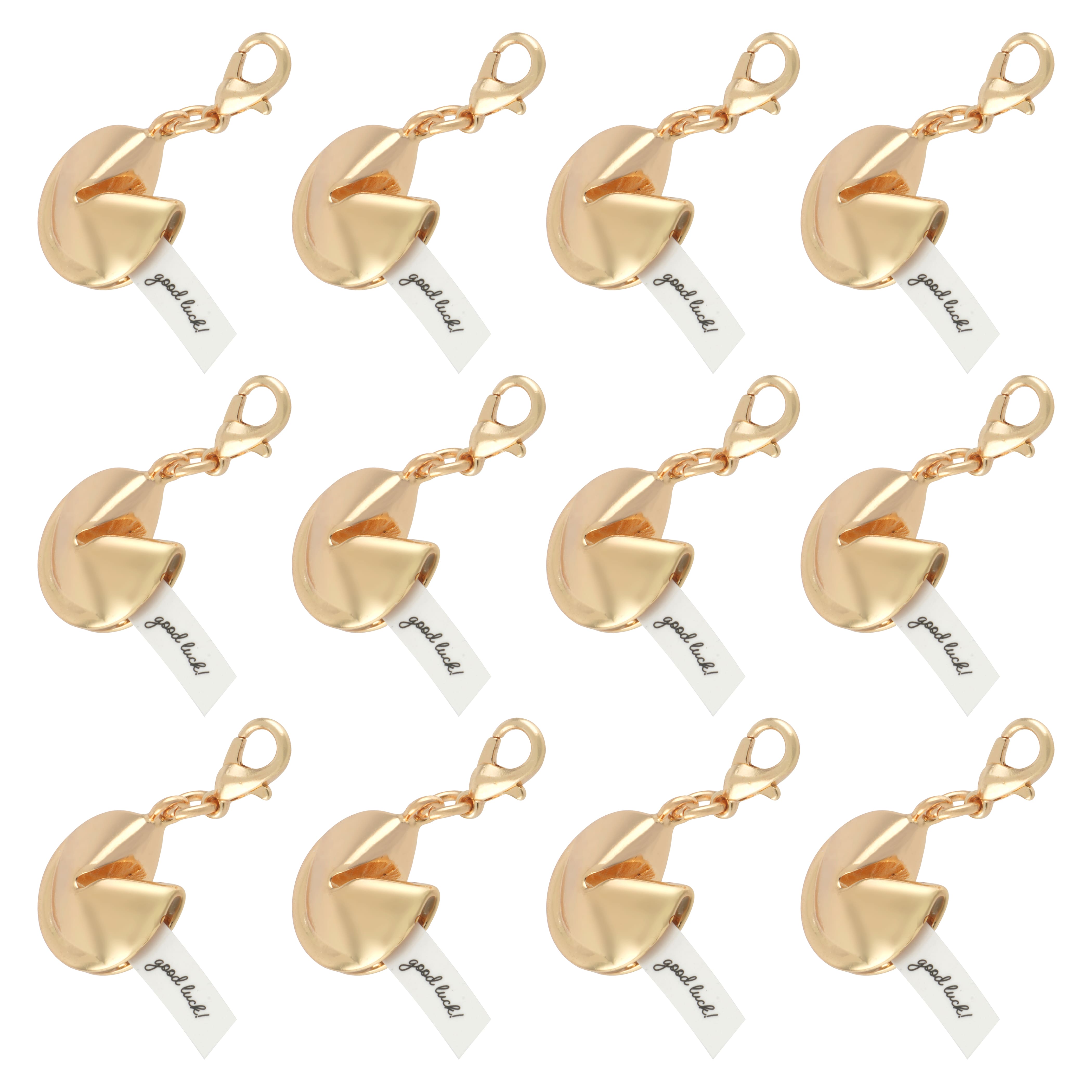12 Pack: Gold Fortune Cookie Charm by Bead Landing™