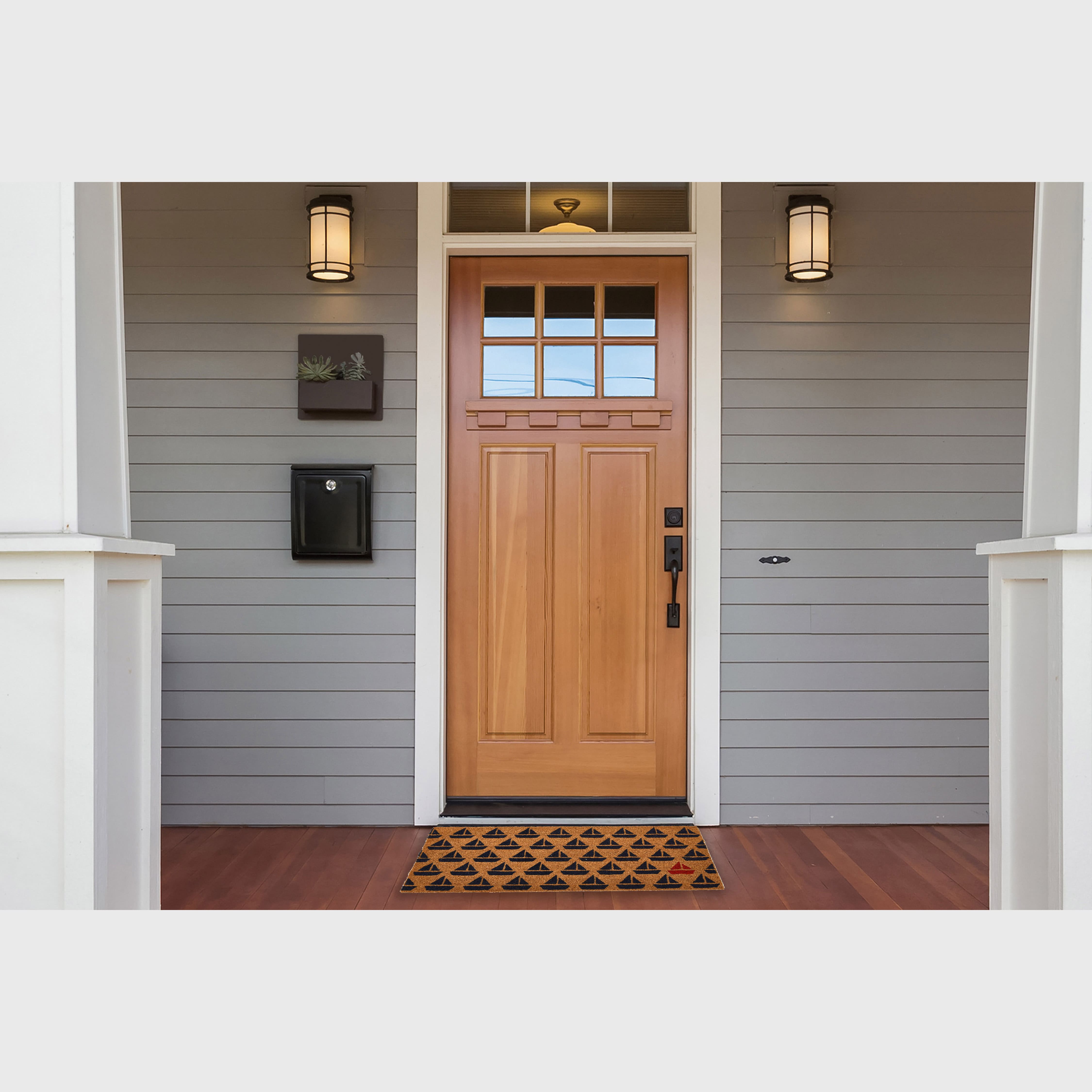 Hello Honey® Nautical Sailboat Coir Doormat