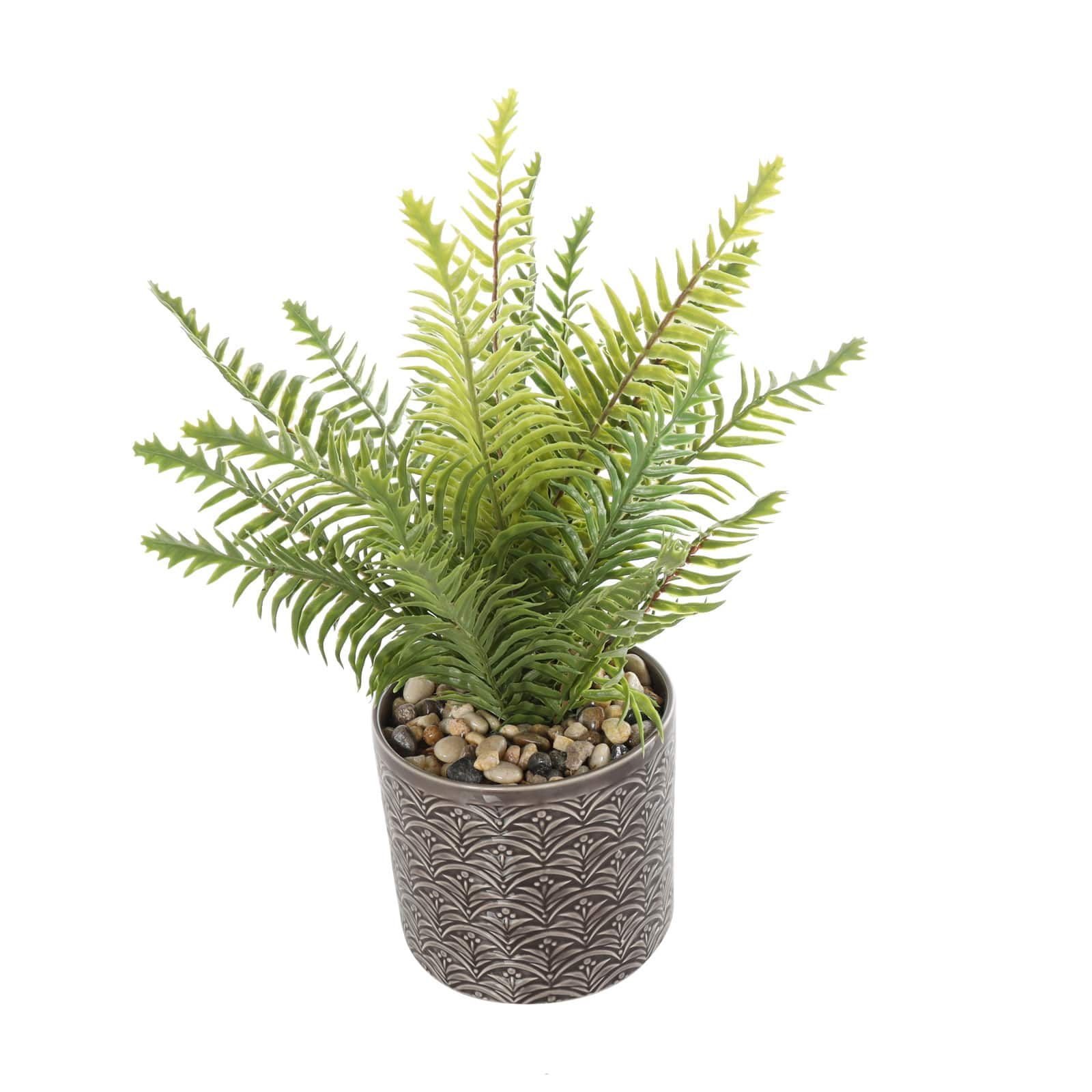 16&#x22; Green Foliage Artificial Plant in Decorative Pot