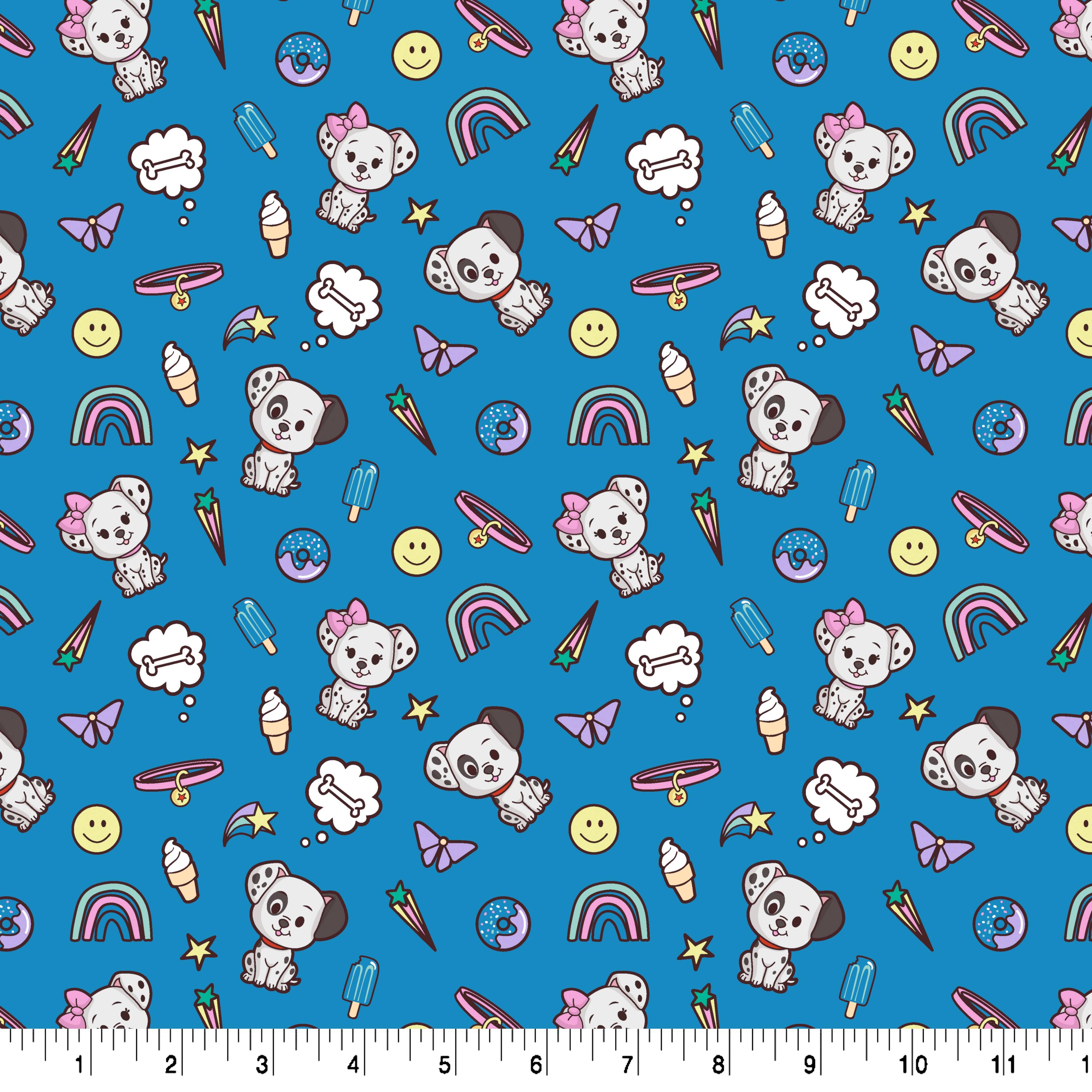 Disney&#xAE; Dalmatian on Blue Cotton Fabric