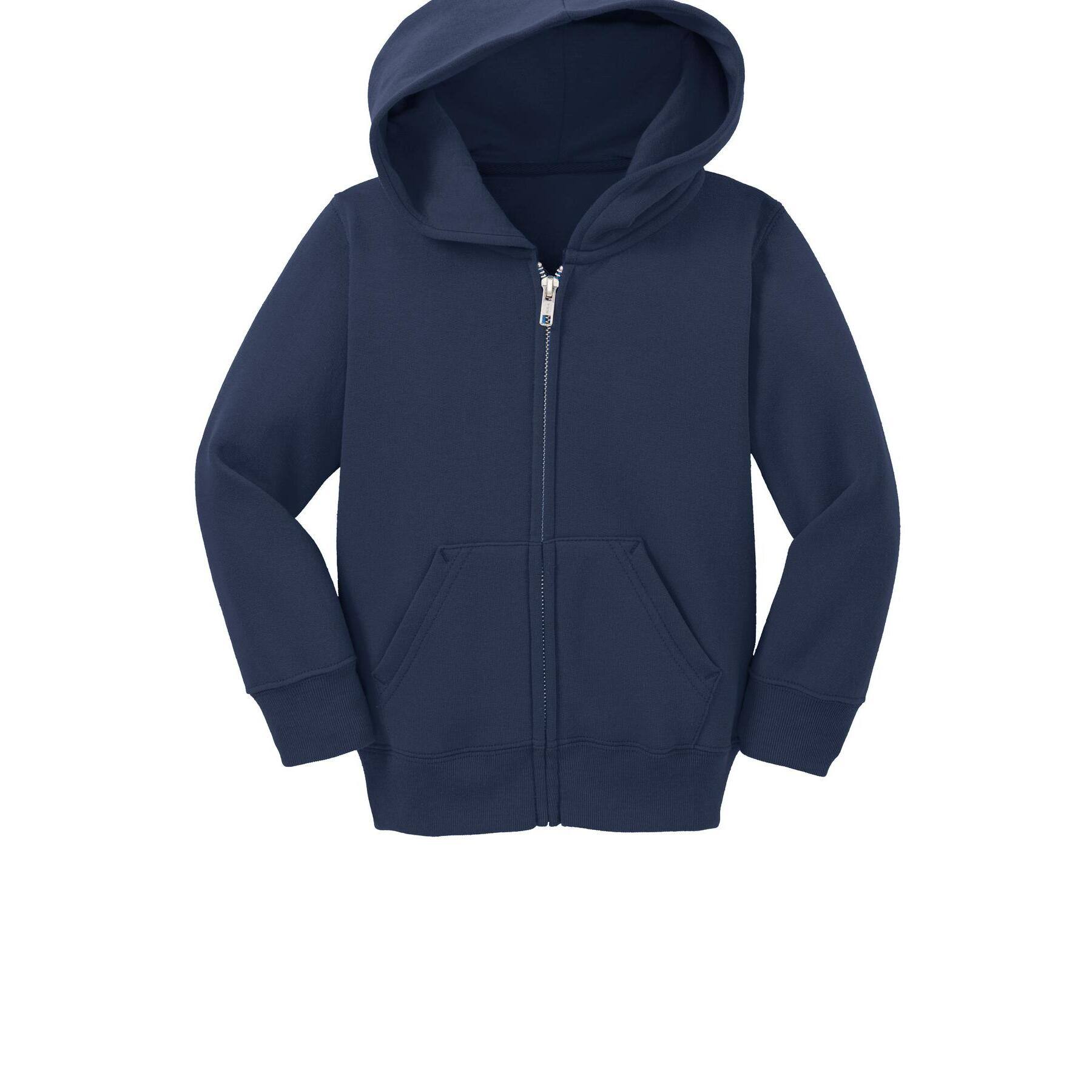 Port & Company® Core Fleece Full-Zip Hooded Toddler Sweatshirt
