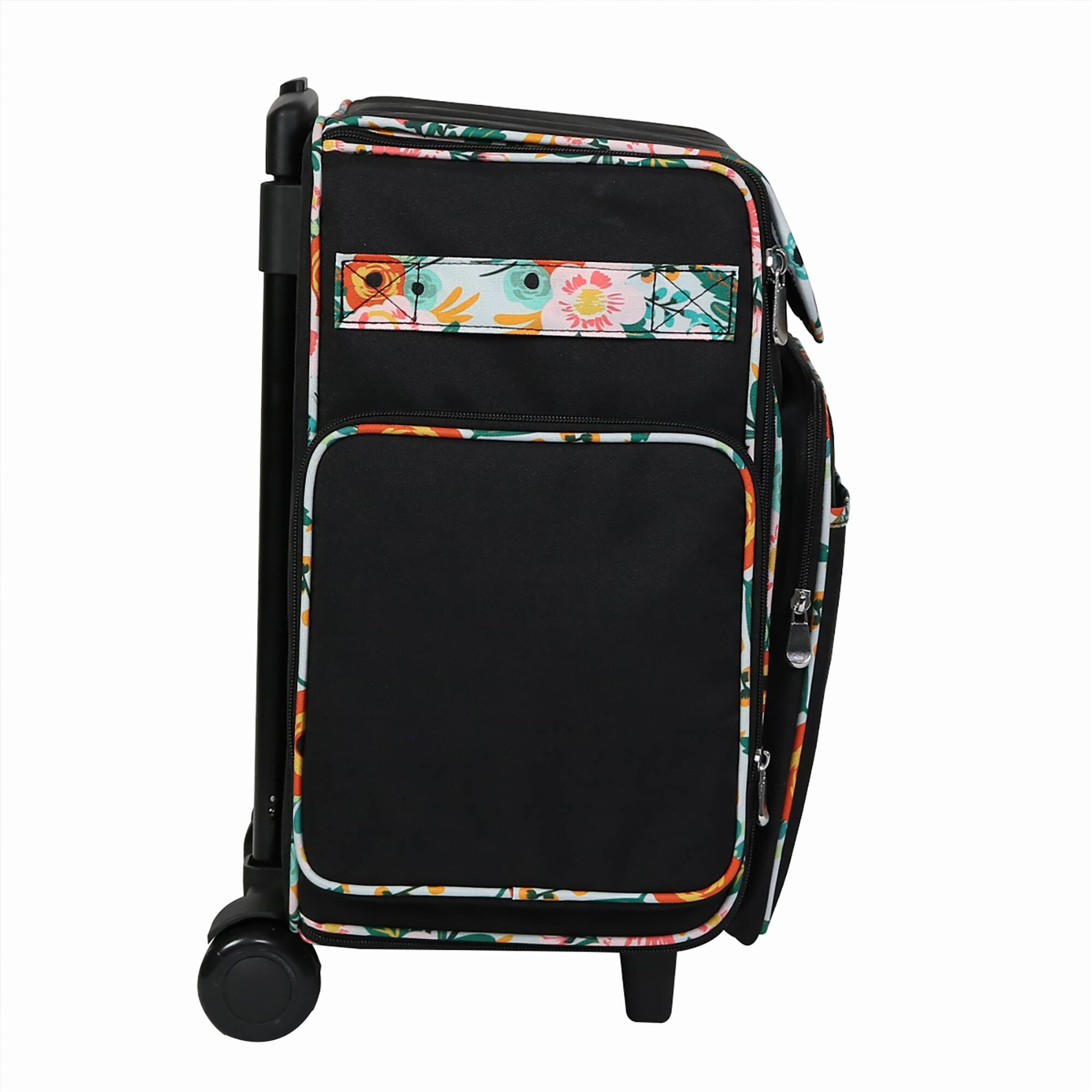 Everything Mary Black & Floral Rolling Scrapbook Travel Case