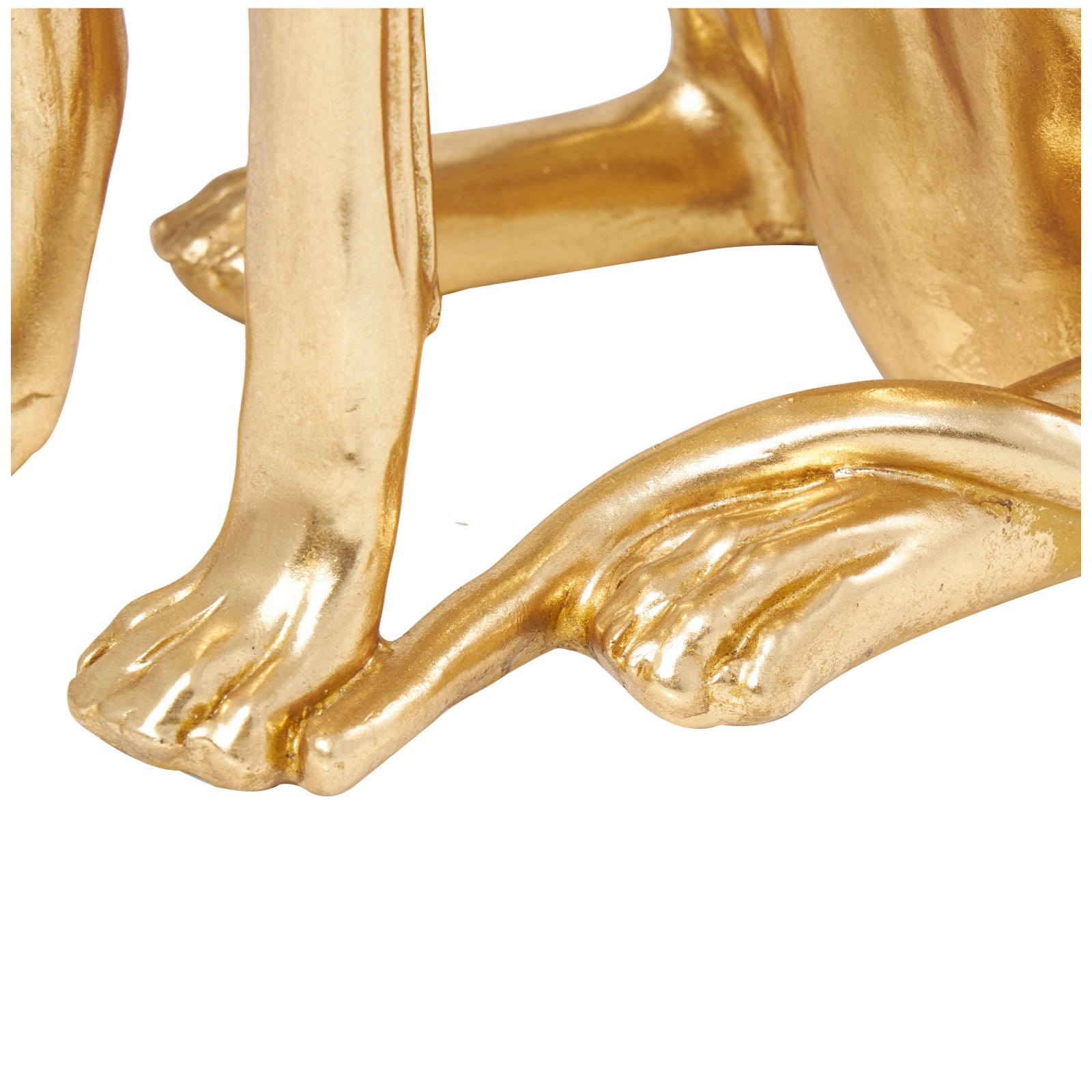 32&#x22; Gold Dog Sitting Greyhound Sculpture
