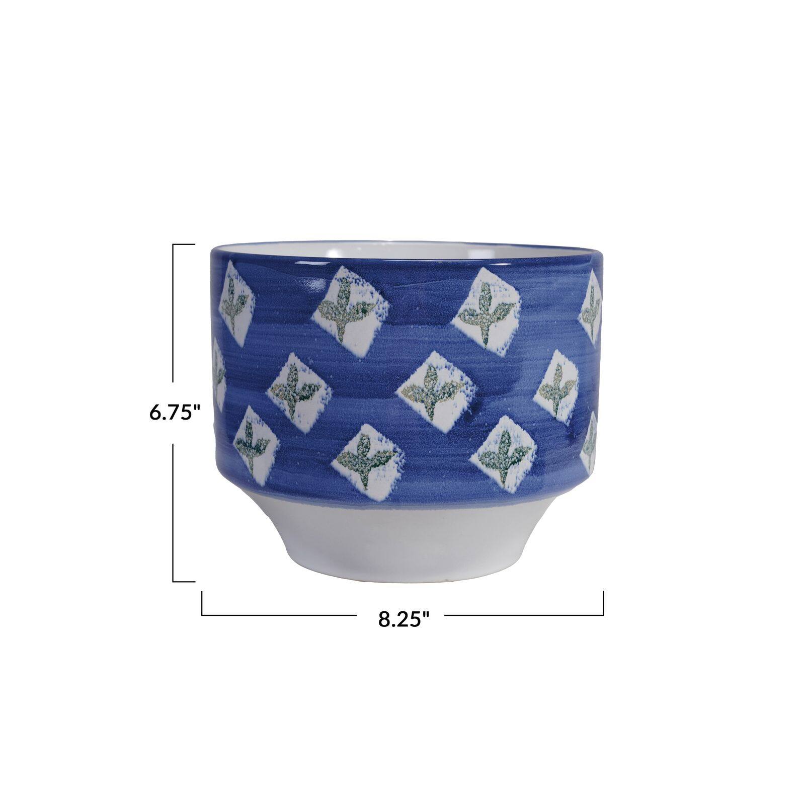 Hello Honey® 7" Stoneware Planter with Reactive Glaze Pattern