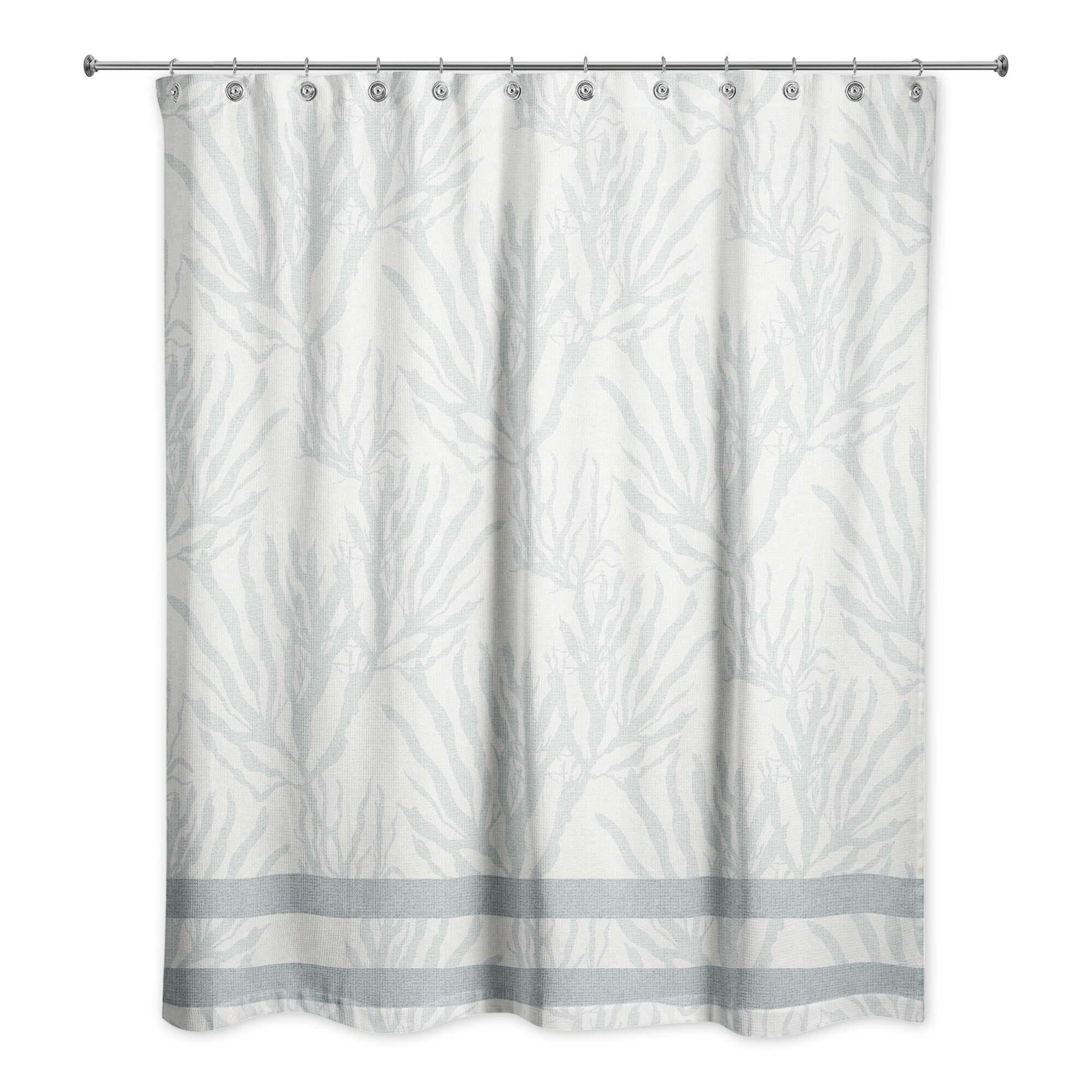 Coral &#x26; Stripe Shower Curtain