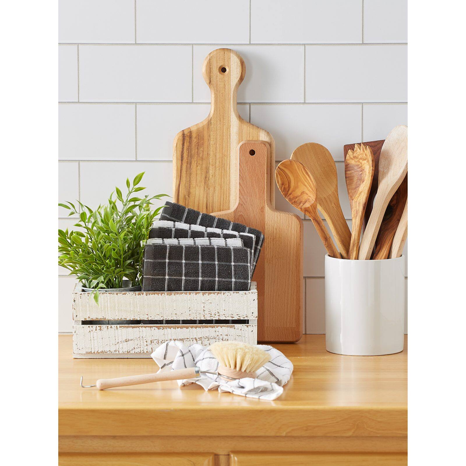 DII® Mineral Gray Combo Windowpane Dishcloths, 6ct.