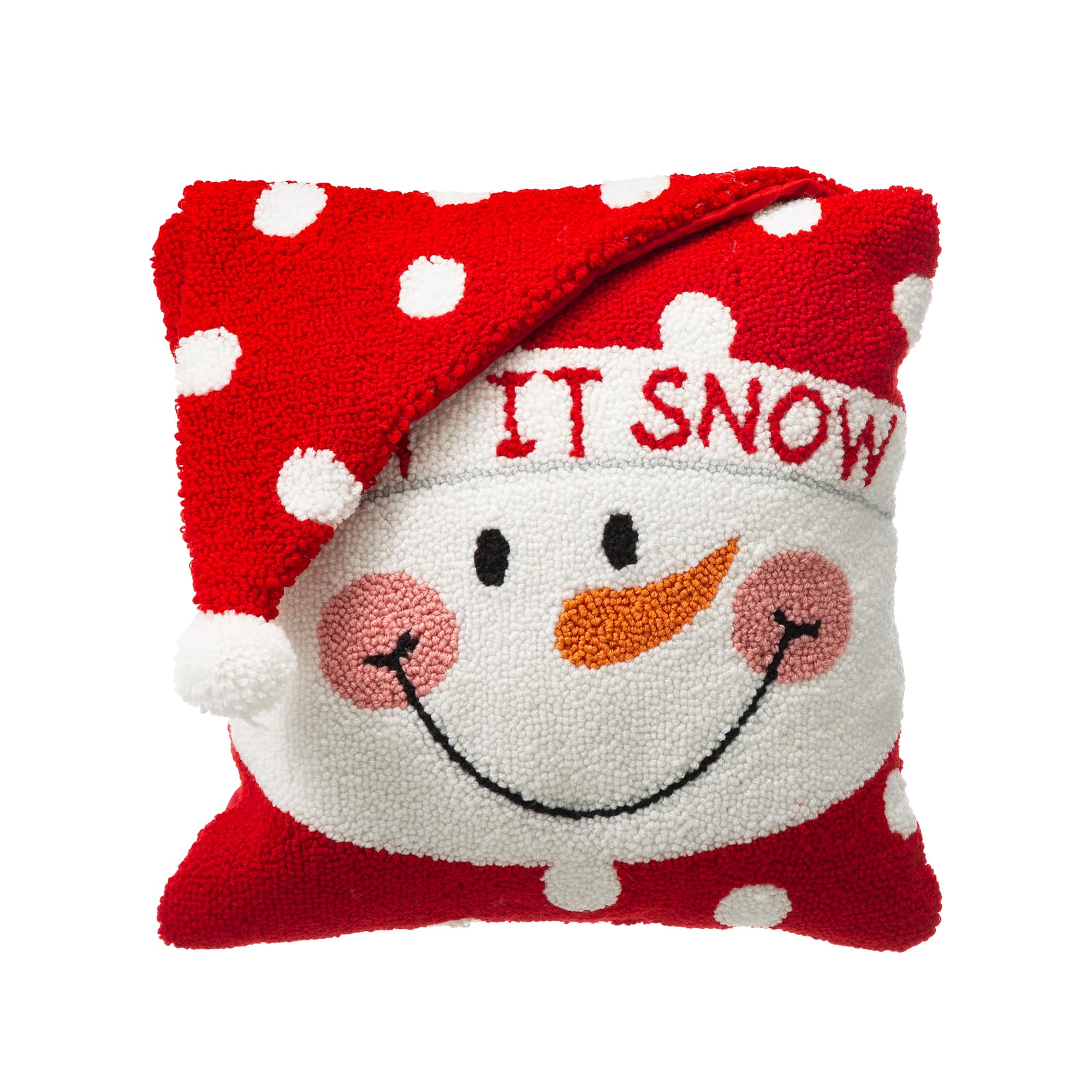 Glitzhome&#xAE; Hooked 3D Snowman Pillow Set