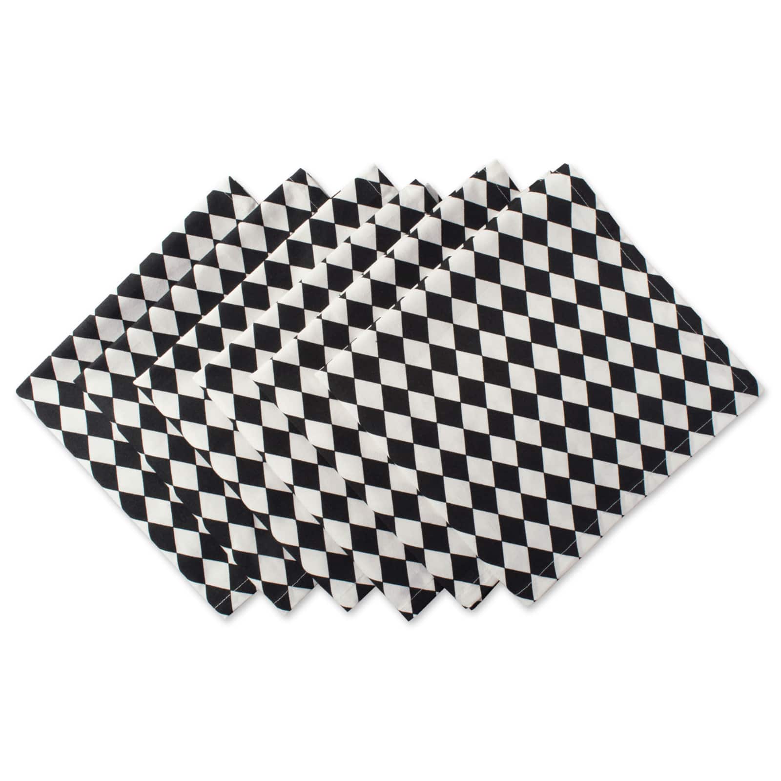 Black And Cream Harlequin Print Napkin, 6ct.