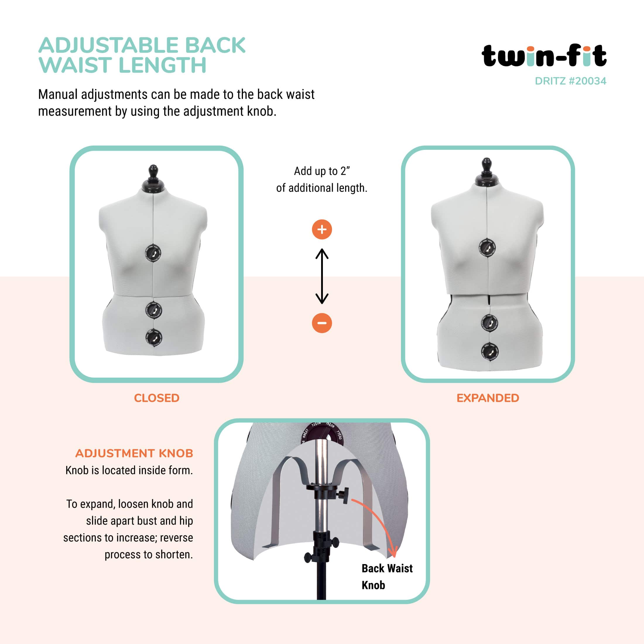 Dritz&#xAE; Twin-Fit Full Figure Dress Form with Adjustable Tri-Pod Stand