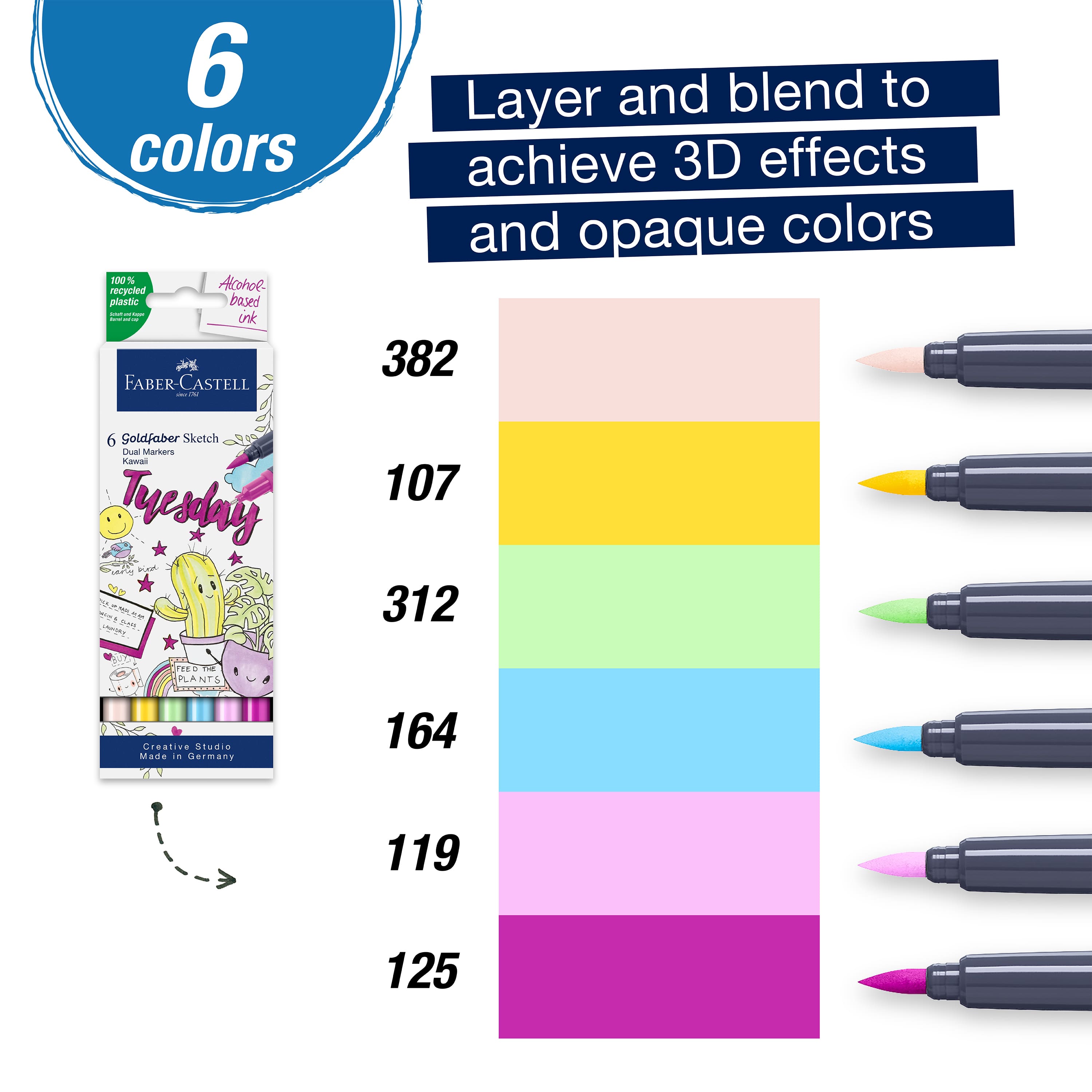 Faber-Castell&#xAE; Kawaii Goldfaber Sketch Markers