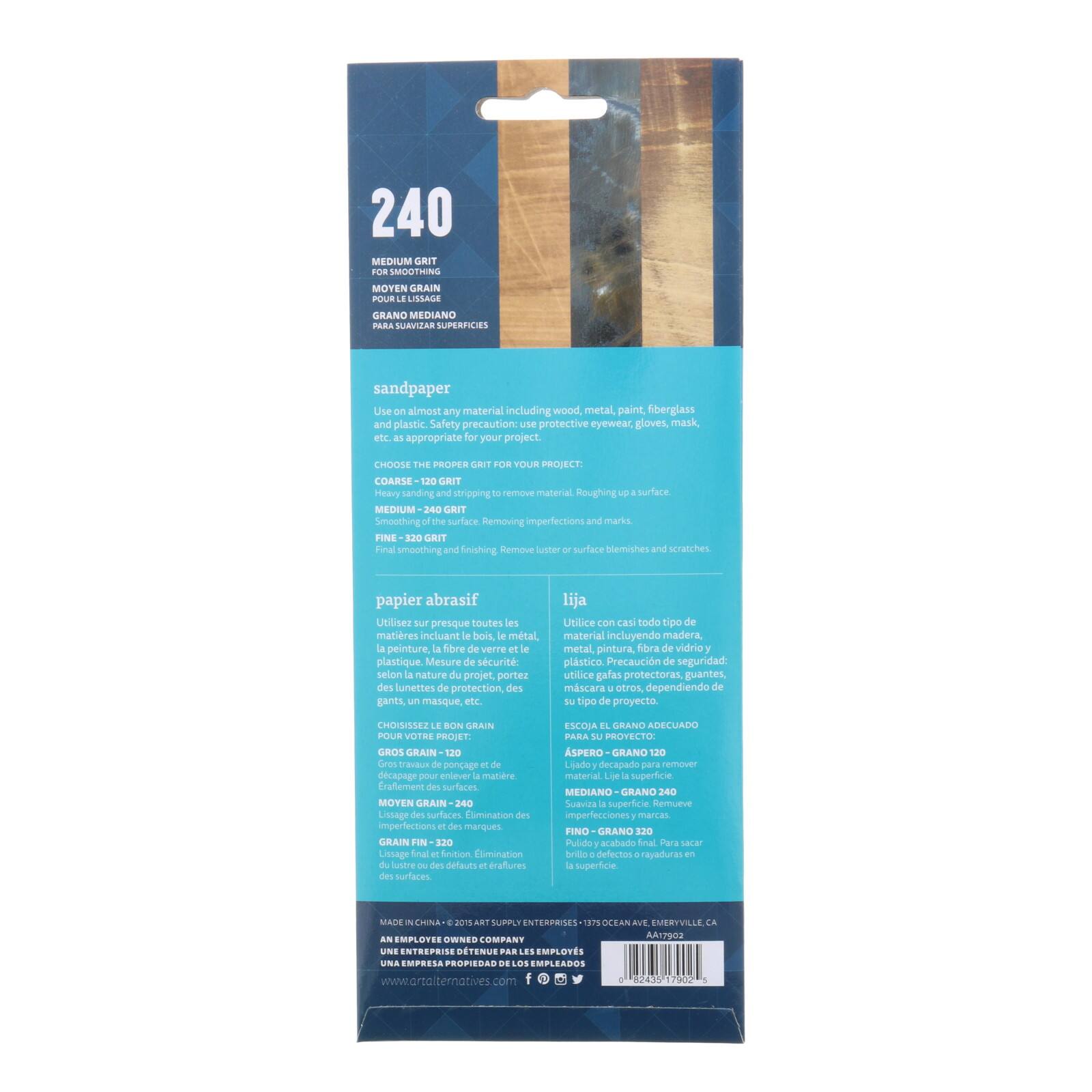 24 Packs: 3 ct. (72 total) Art Alternatives Medium Sandpaper Sheets