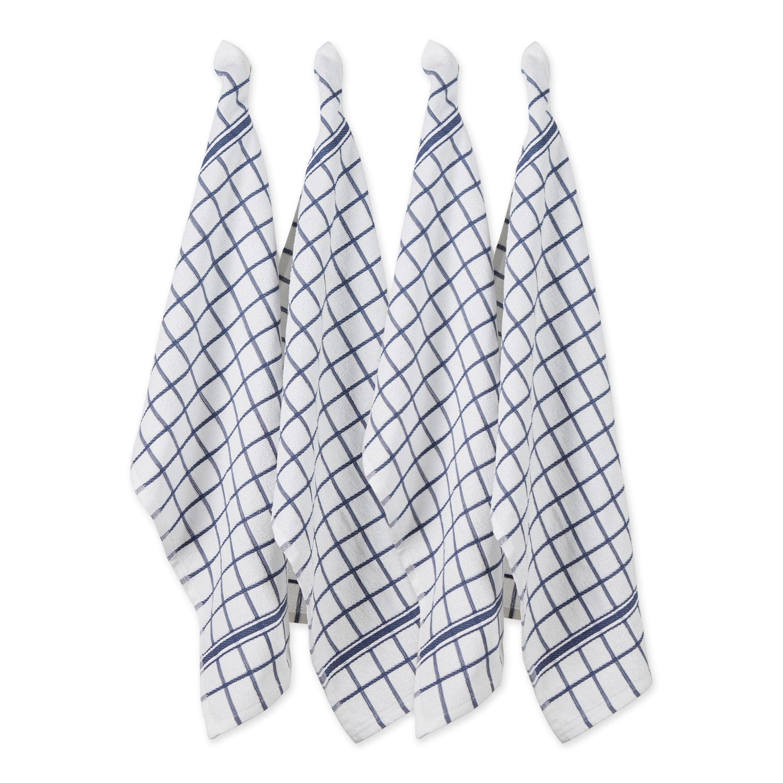 DII® French Blue Windowpane Terry Dishtowels, 4ct.