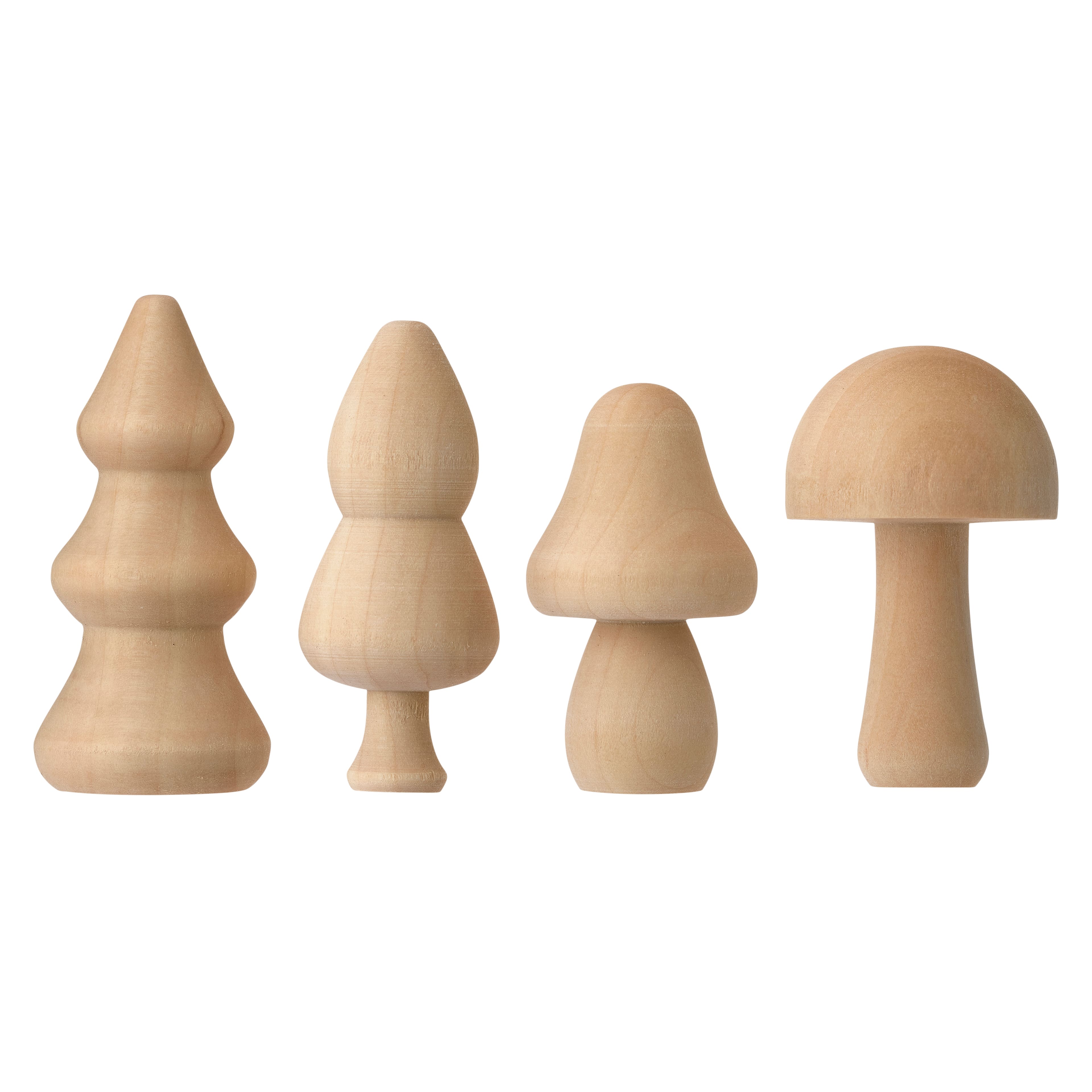 Cut Wooden Shapes - 250 Unfinished Assorted Craft and Hobby Shapes