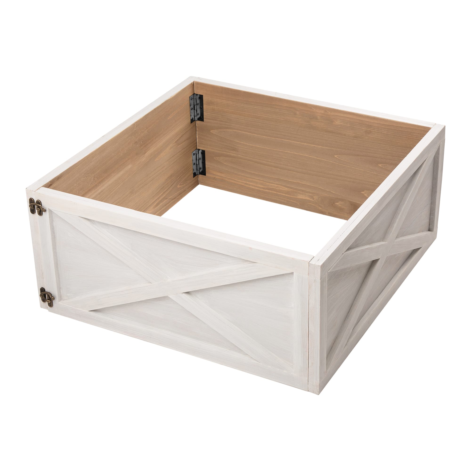 Glitzhome® 26" Washed White Wooden Tree Collar