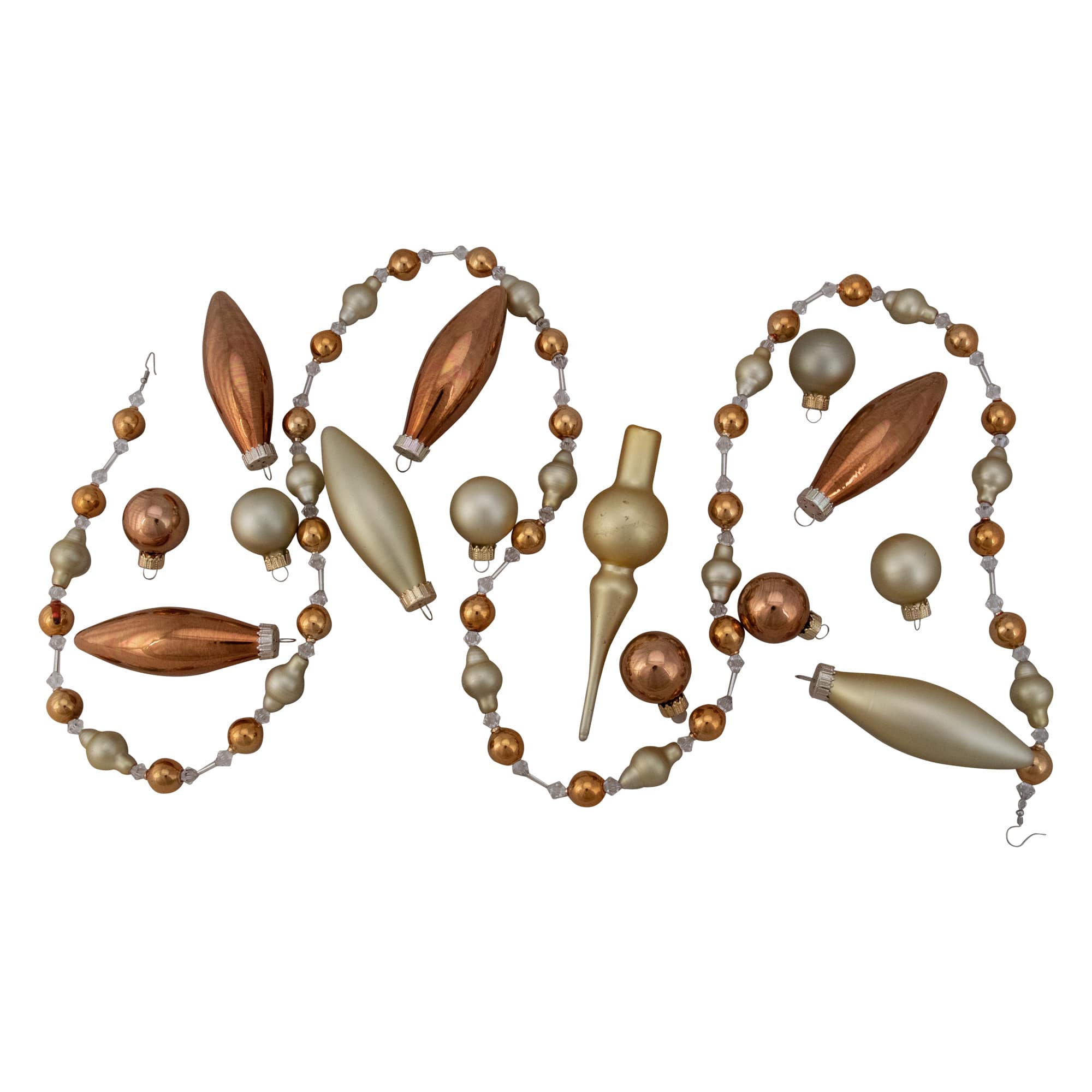 16ct. Champagne Gold Beaded Garland &#x26; Ornament Set
