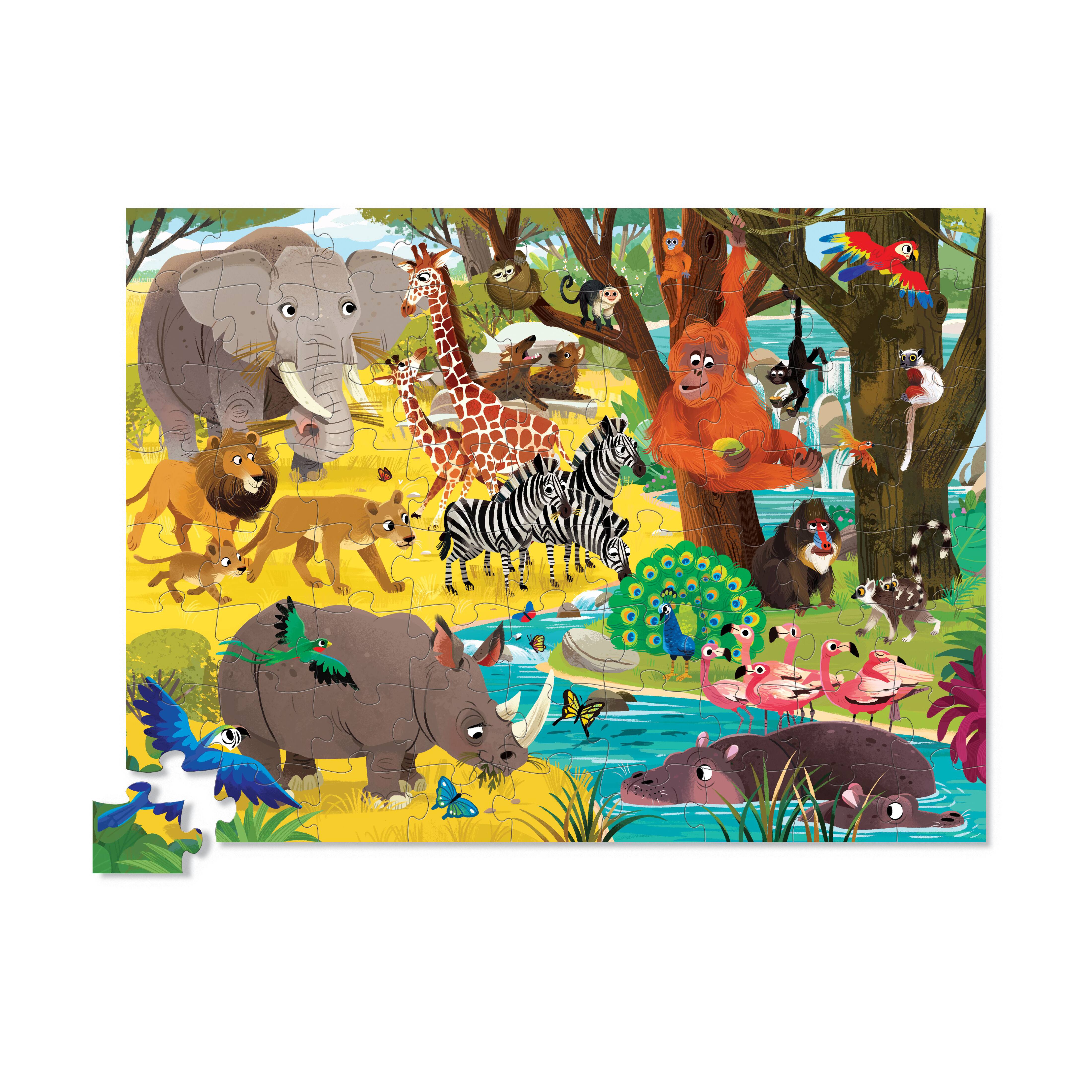 Wild Safari Round Box Puzzle: 72 Pcs