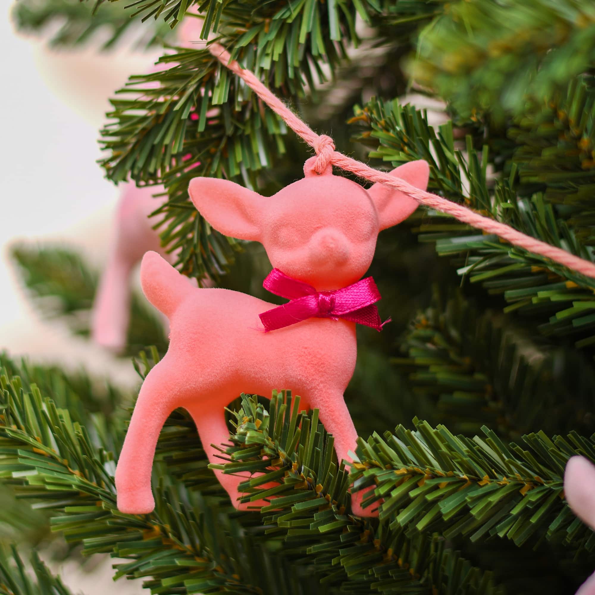 6ft. Pink Flocked Deer Garland by Ashland&#xAE;