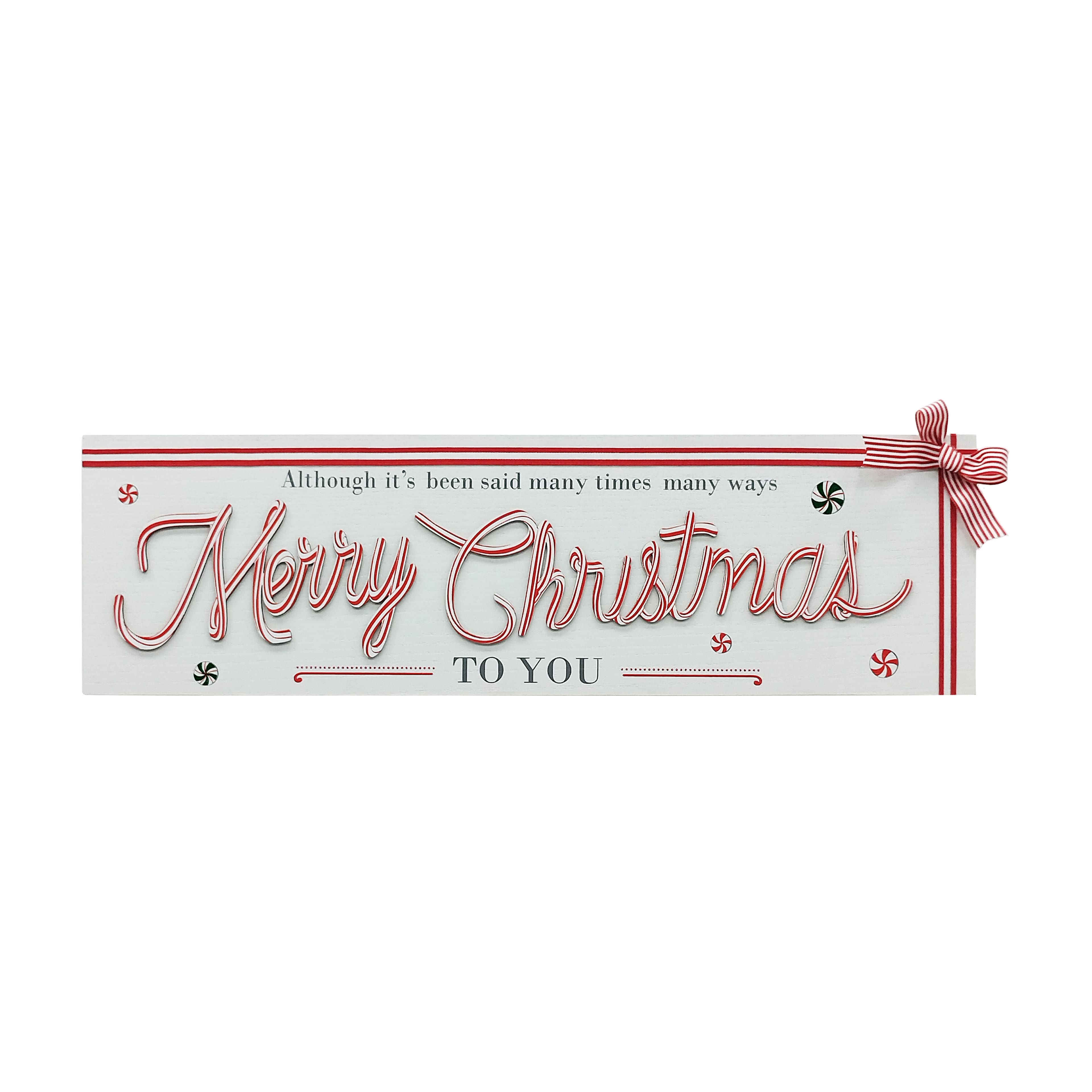 30&#x22; Red &#x26; White Merry Christmas to You Wall D&#xE9;cor by Ashland&#xAE;