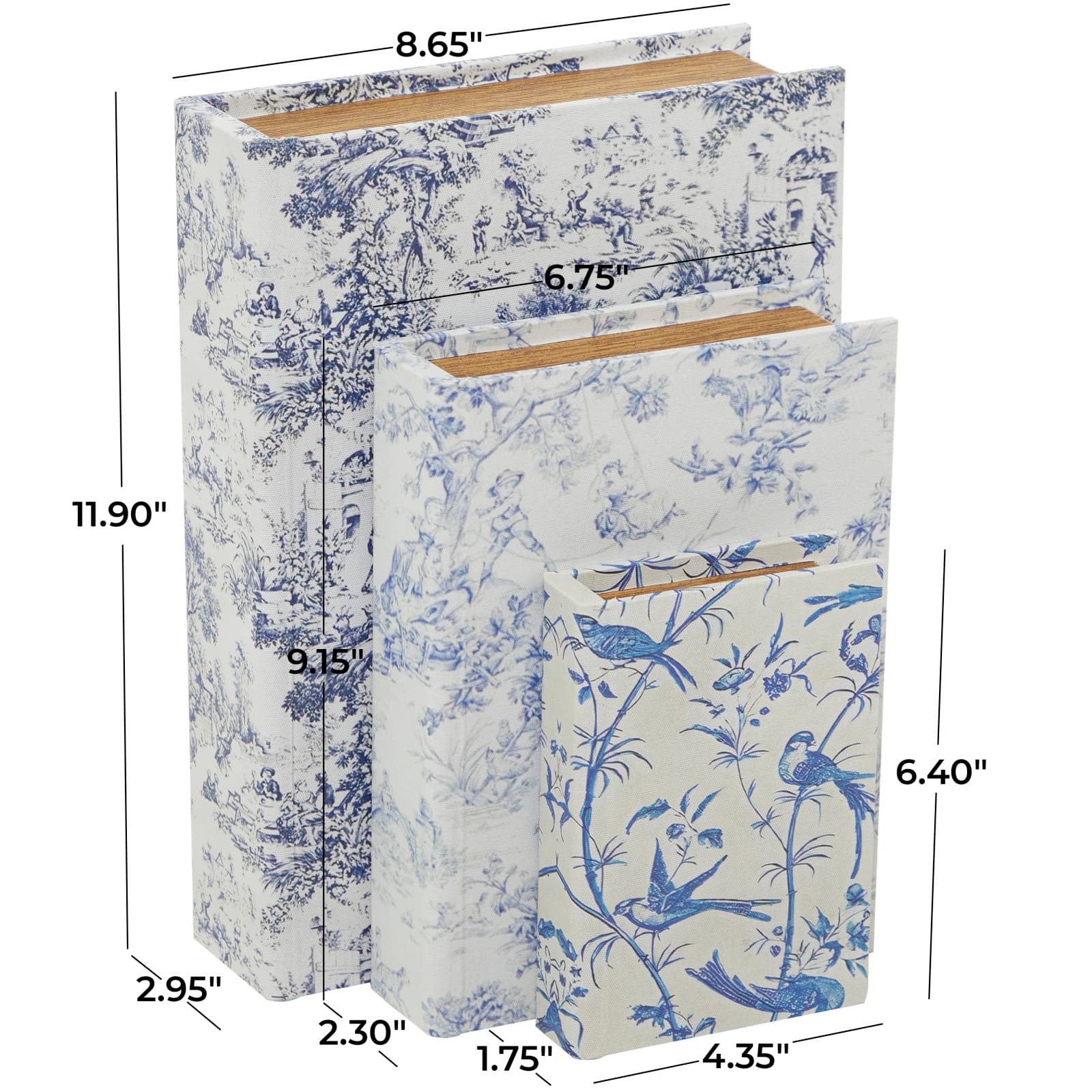 Nature & Foliage Canvas Faux Book Box Set