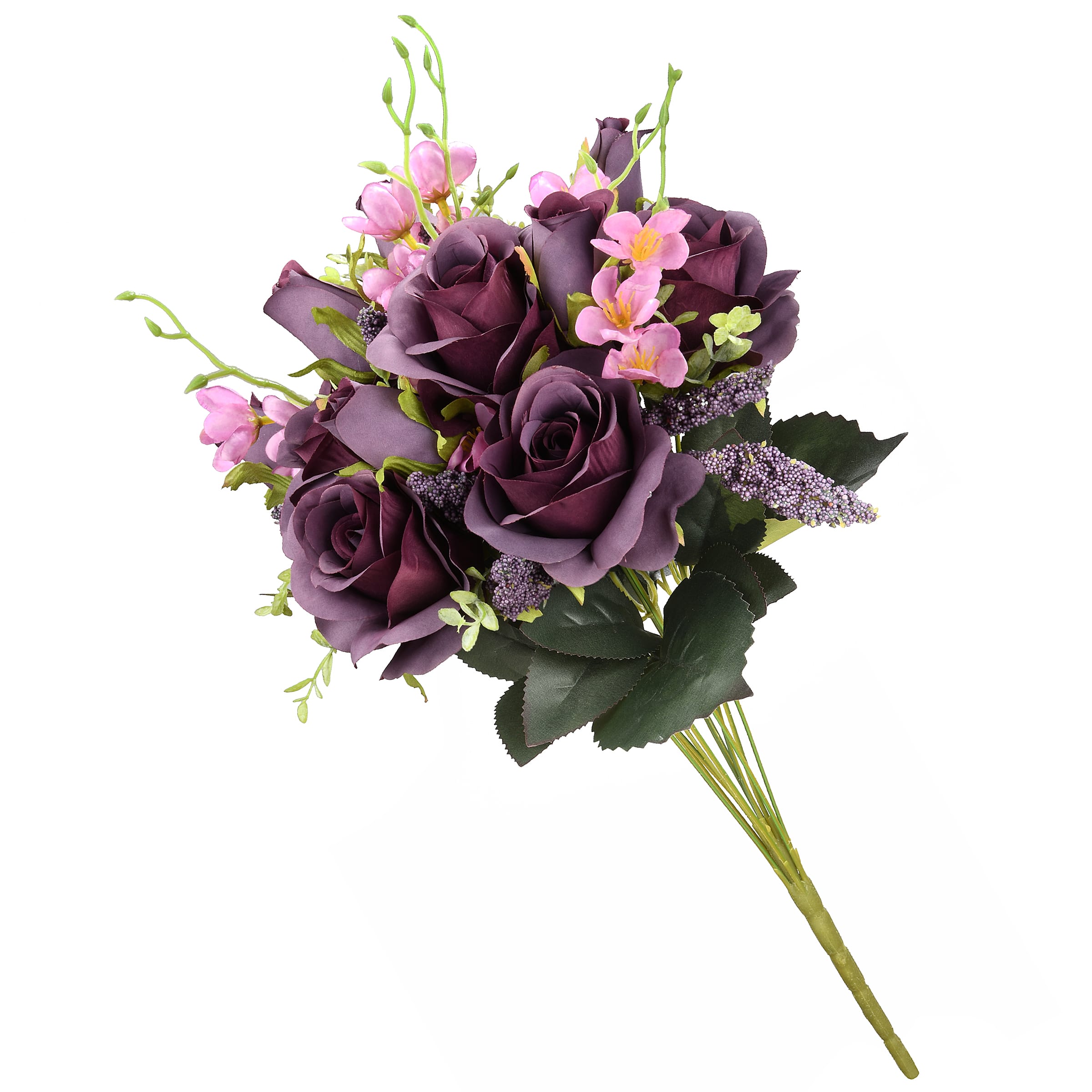 bouquet of dark purple roses