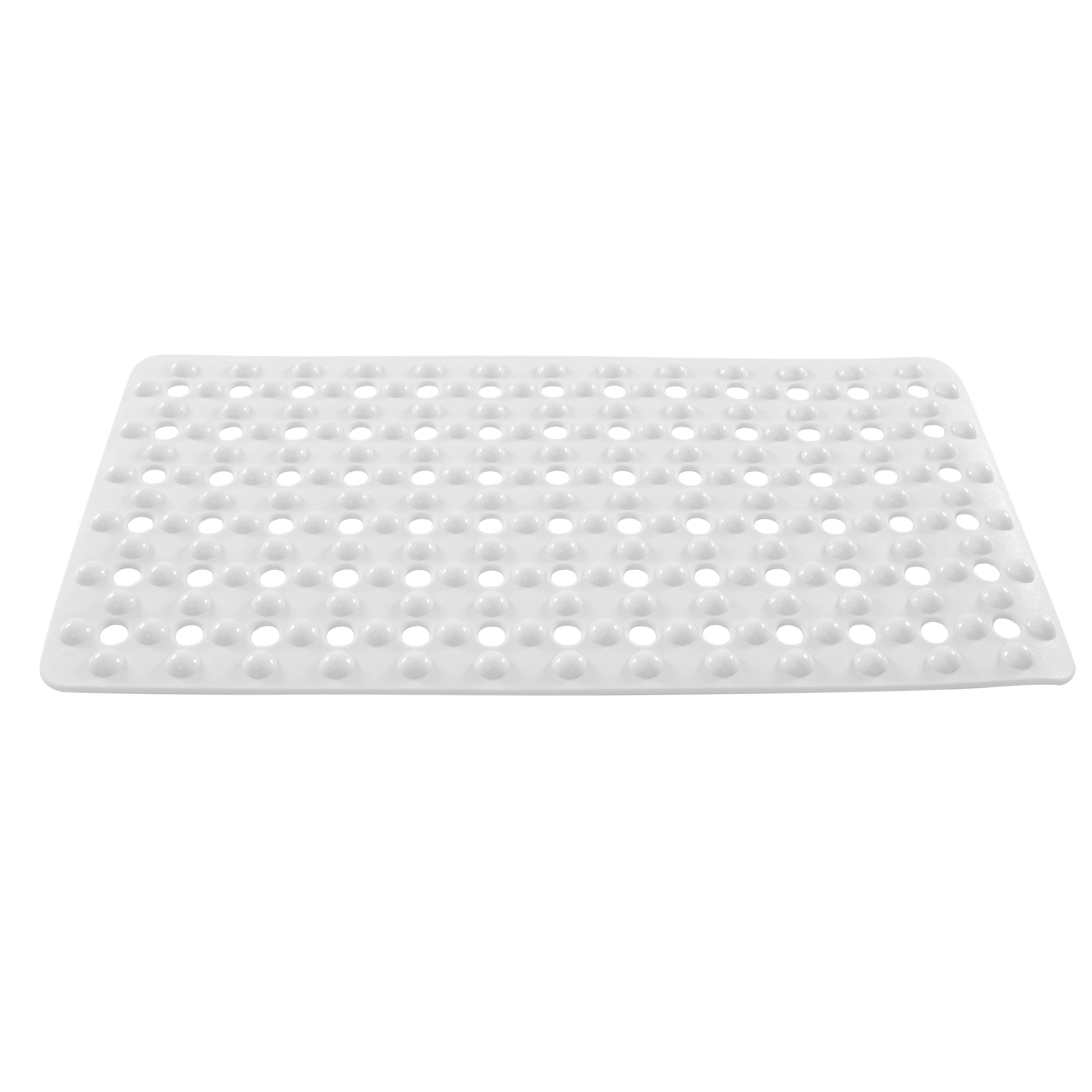 White Non-Slip Bubble Texture Bath Mat