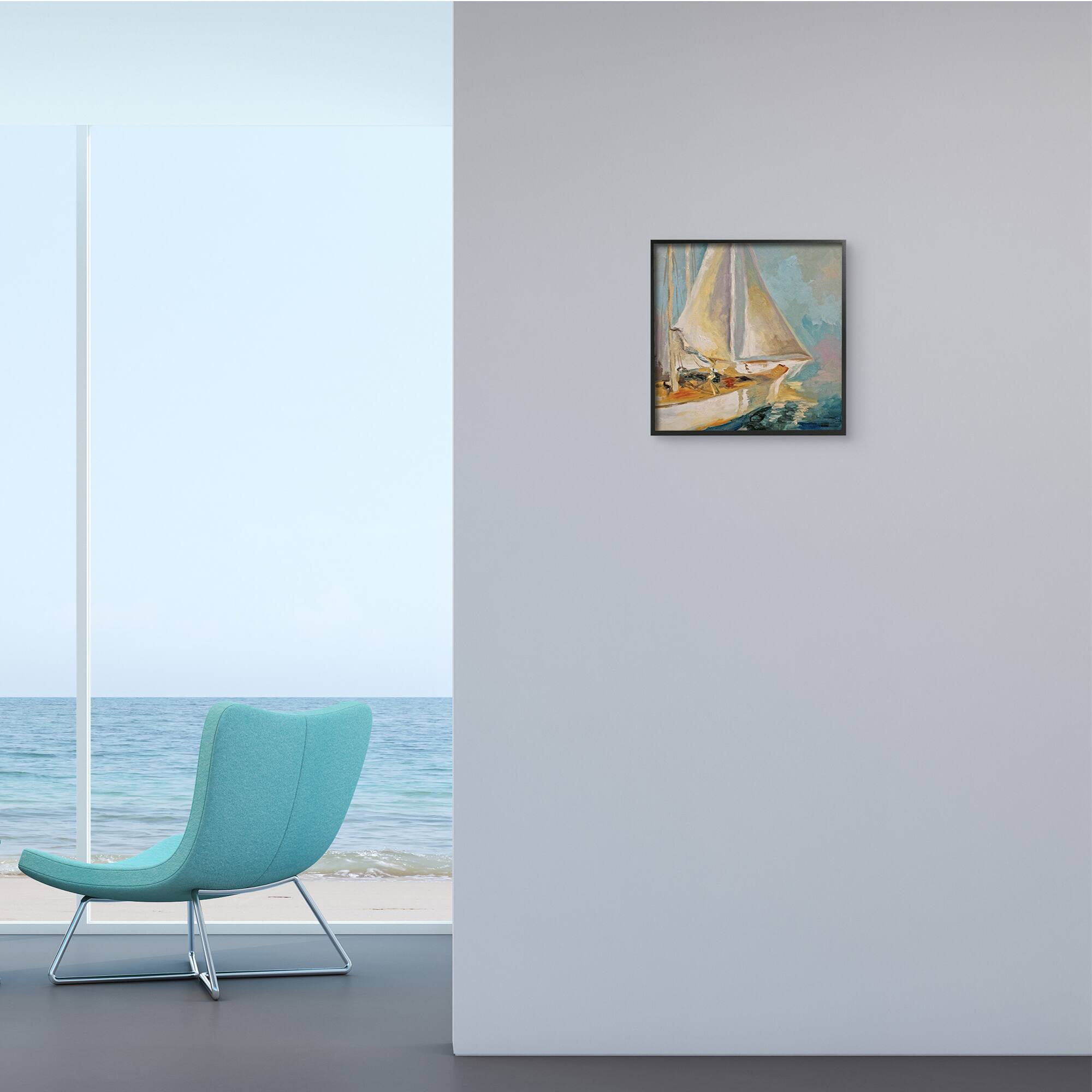 Stupell Industries Traditional Nautical Sailboat on the Water, 12" x 12"