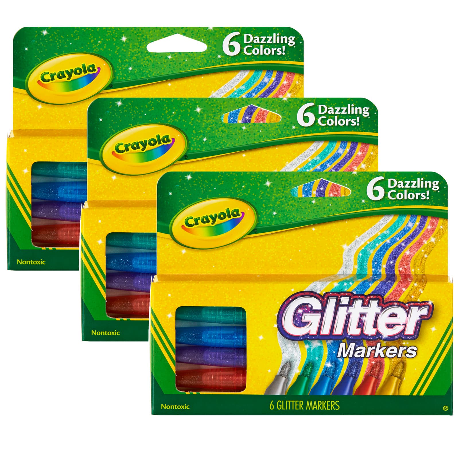 8 Packs: 3 Packs 6 ct. (144 total) Crayola® Glitter Markers