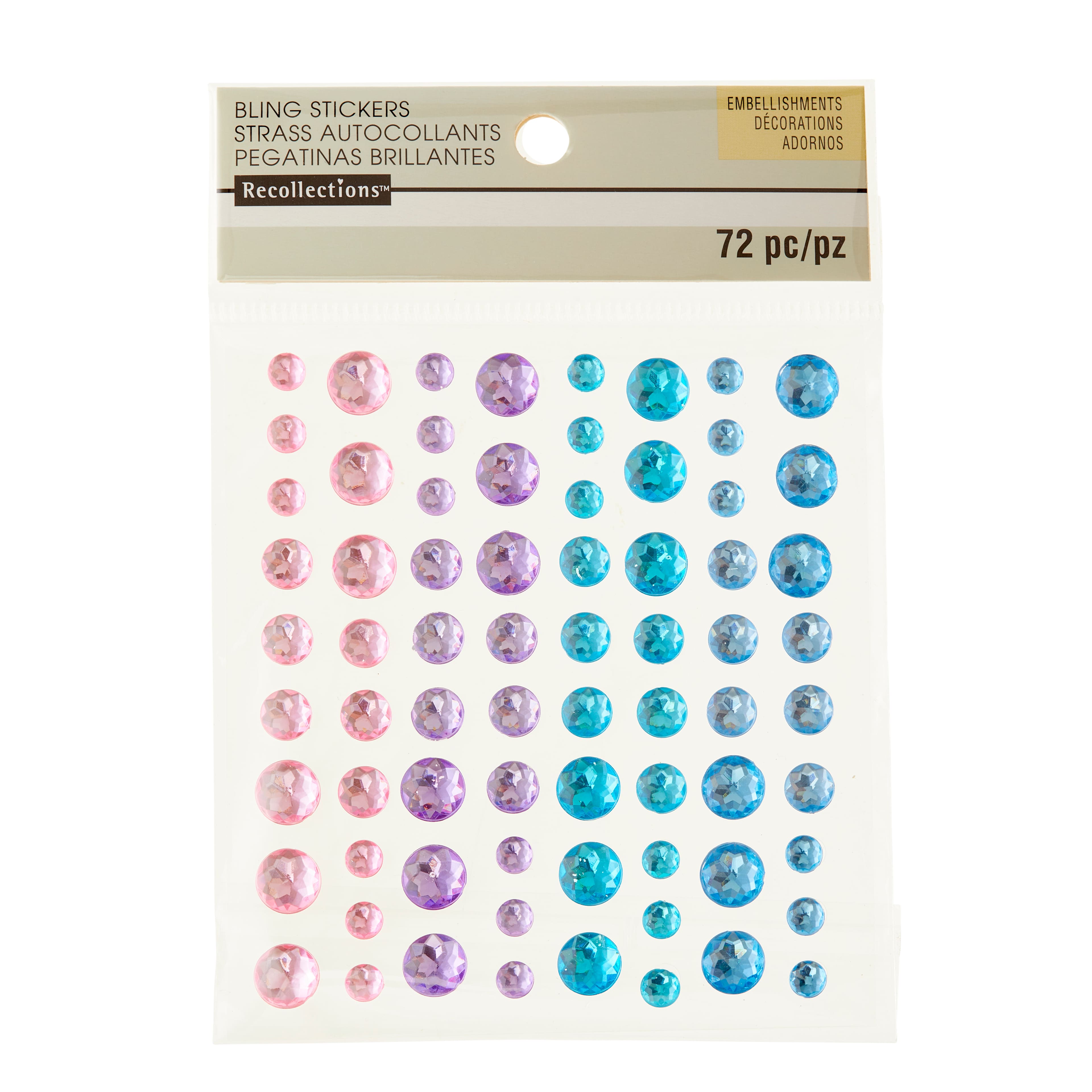 12 Packs: 72 ct. (864 total) Pastel Rhinestone Stickers by Recollections™