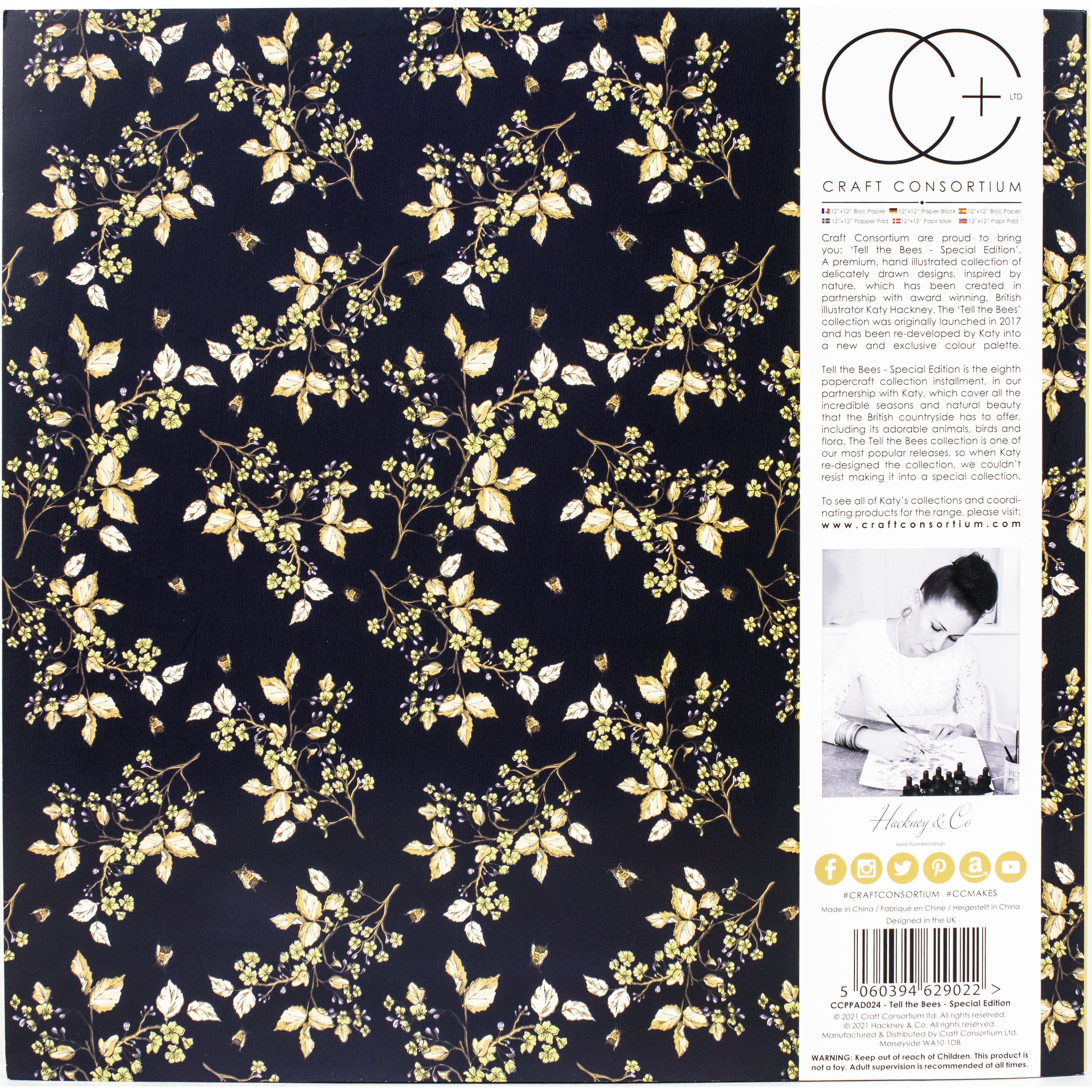 Craft Consortium Tell The Bees Special Edition Double-Sided Paper Pad, 12&#x22; x 12&#x22;