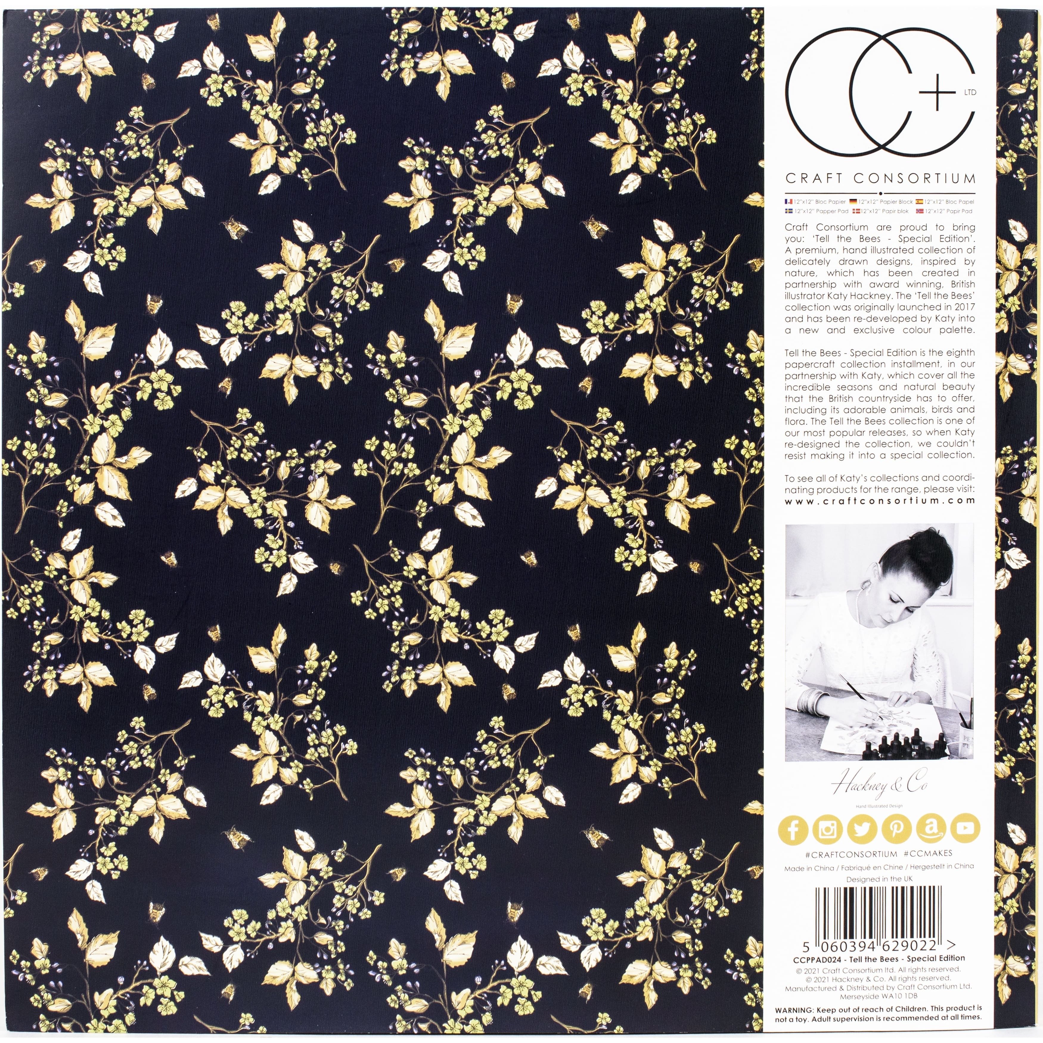Craft Consortium Tell The Bees Special Edition Double-Sided Paper Pad, 12" x 12"