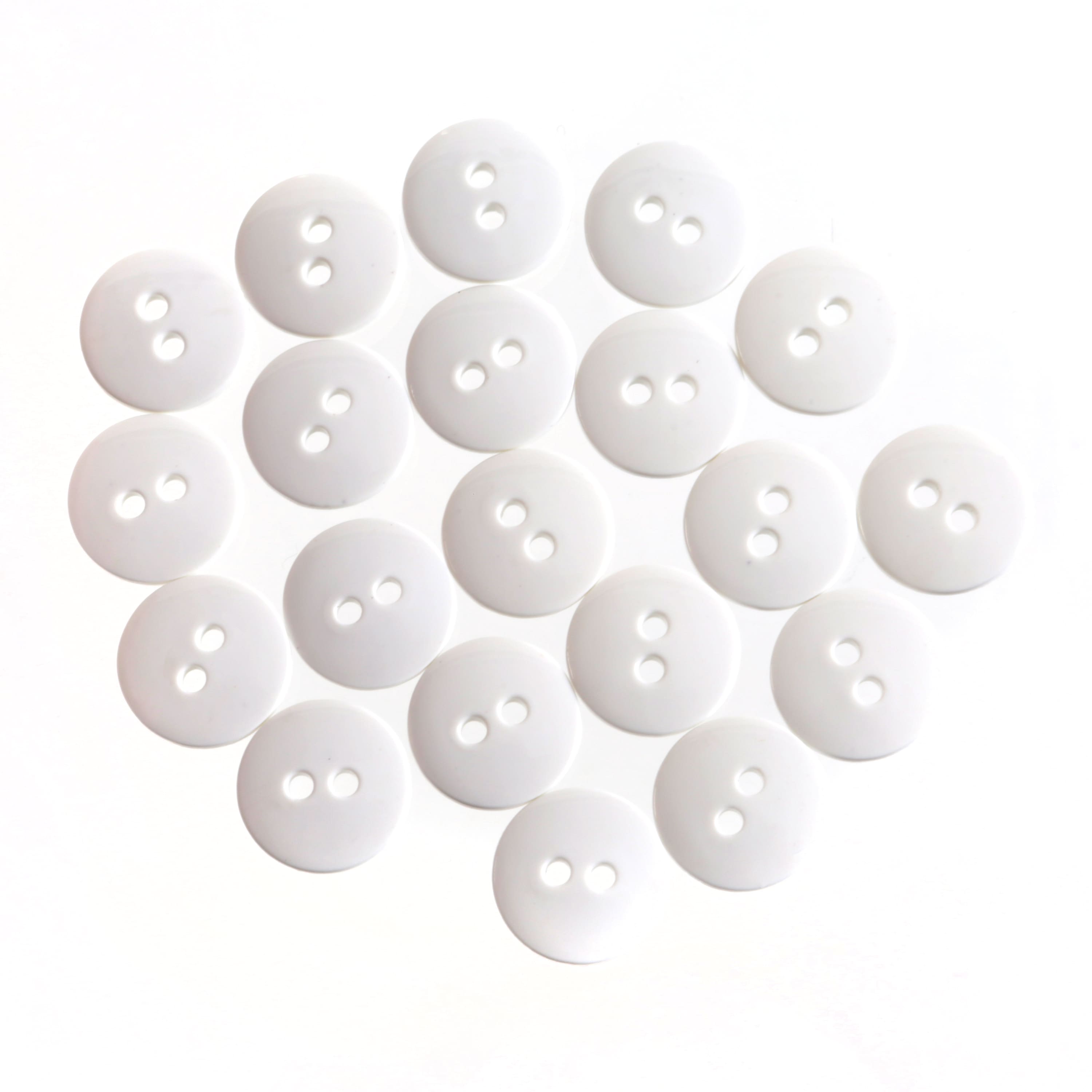 LaMode&#xAE; 5/8&#x22; White Buttons, 20ct.