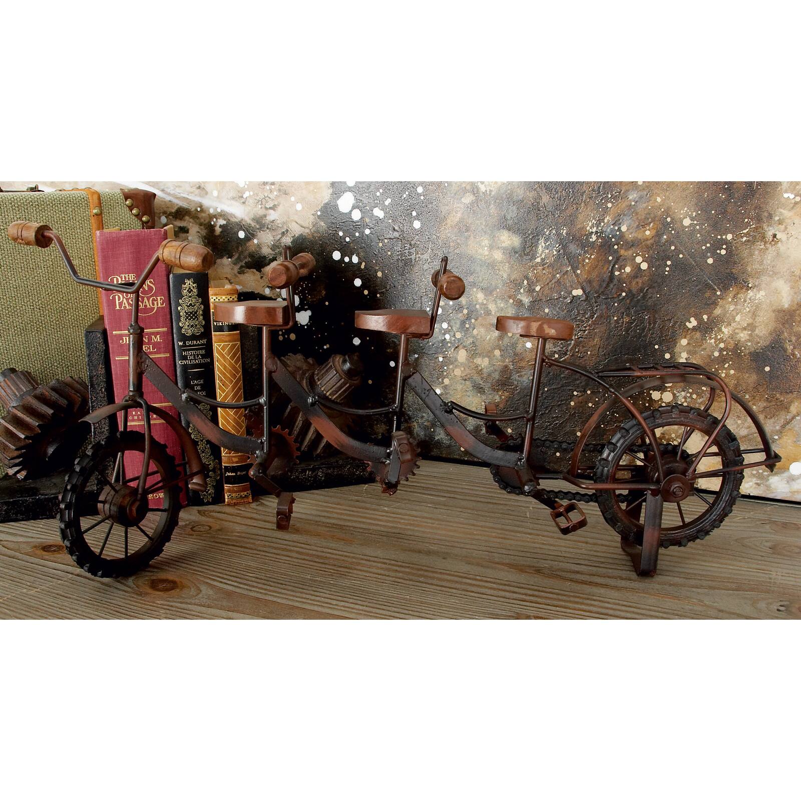 20&#x22; Brown Metal Vintage Bicycle Sculpture