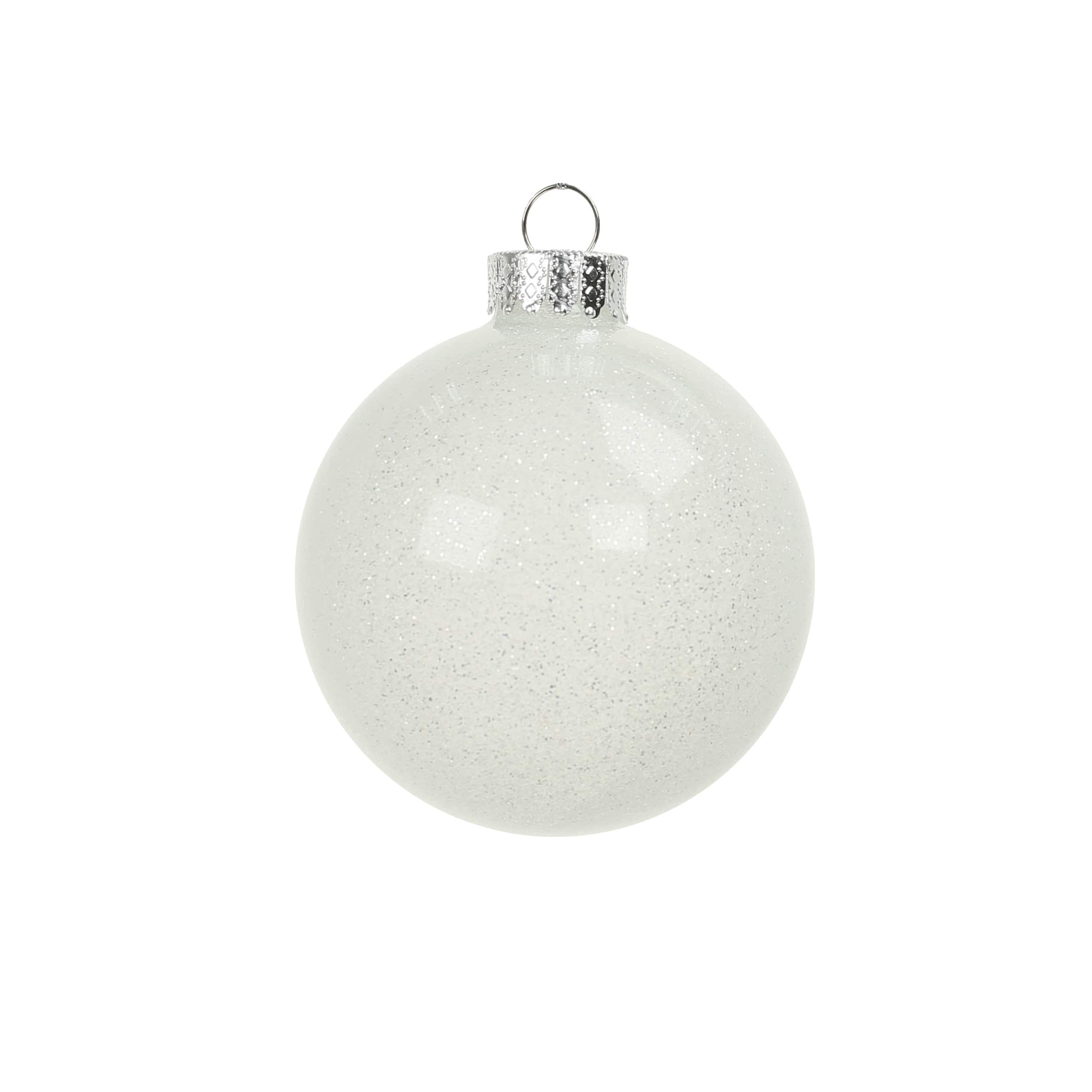 4 Pack 3.1&#x22; Glitter Glass Ball Ornaments by Ashland&#xAE;