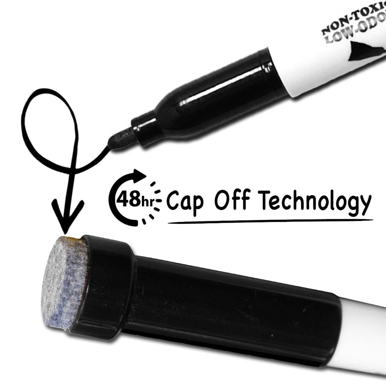 KleenSlate® Dry Erase Student Markers with Erasers, Fine Point, Assorted Colors, 2 Packs of 20