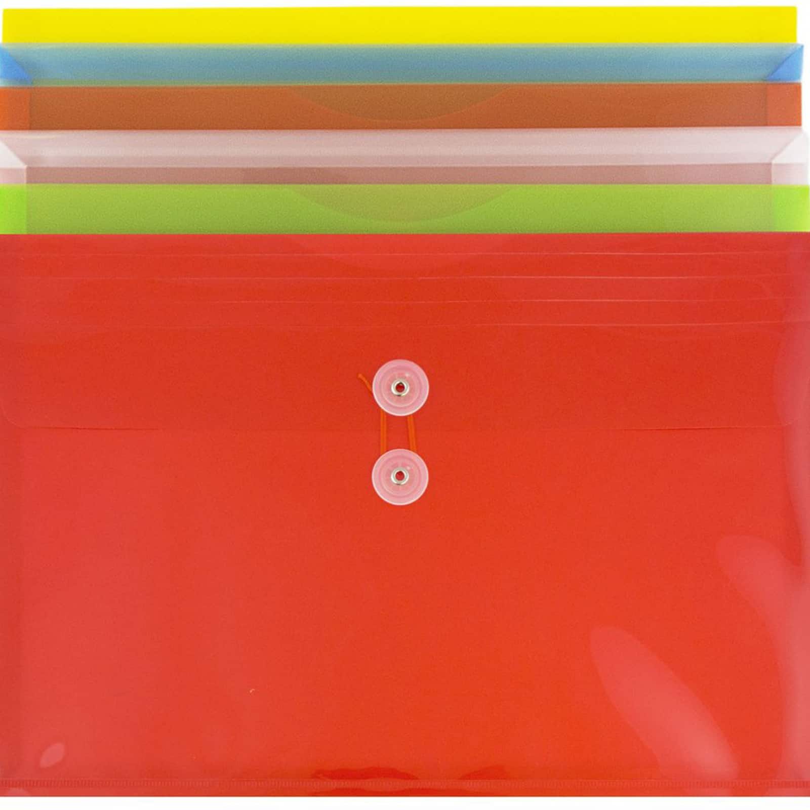 JAM Paper 9.75" x 14.5" Mixed Plastic Button & String Tie Closure Legal Booklet Envelopes, 12ct.