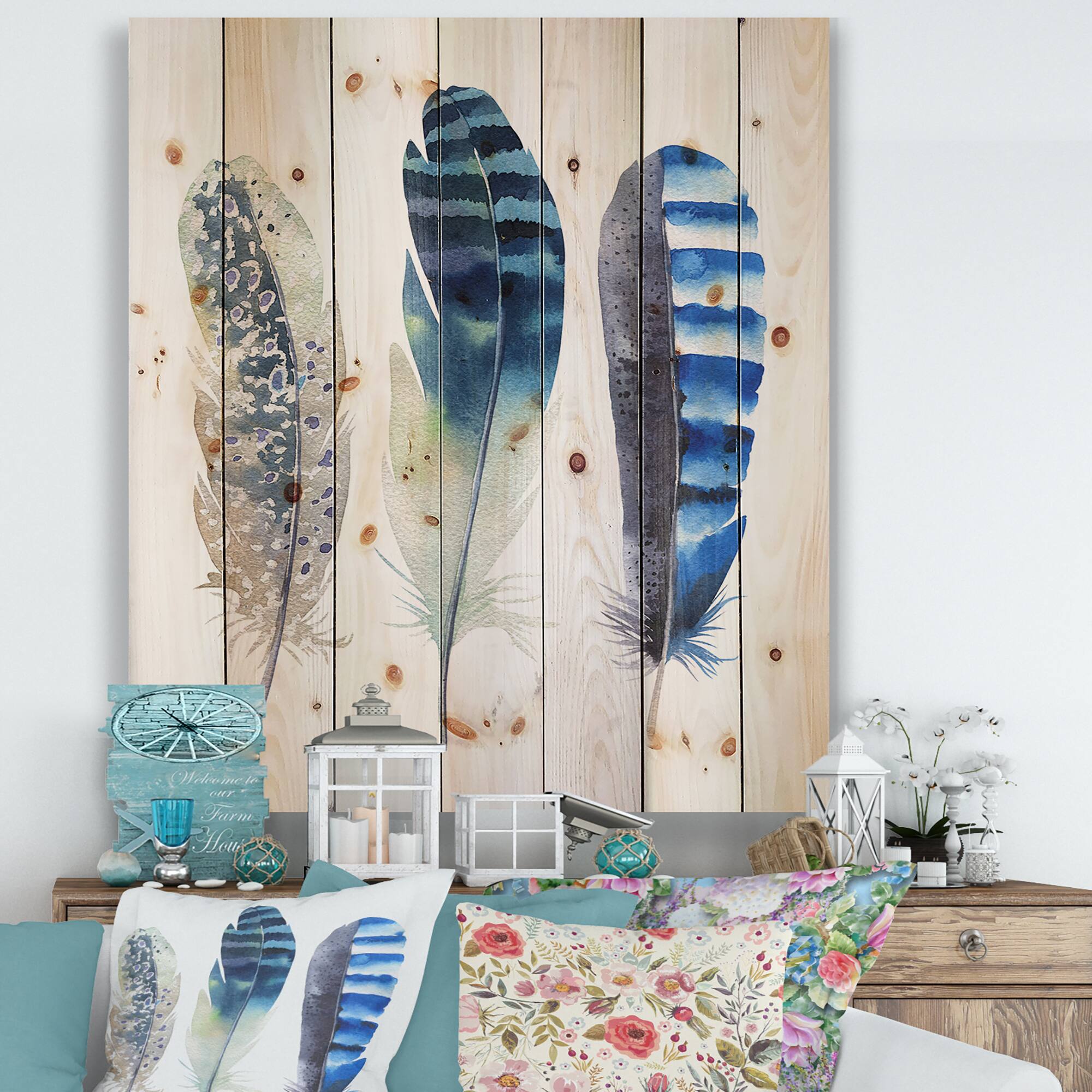 Designart - Colourful Boho Feathers I