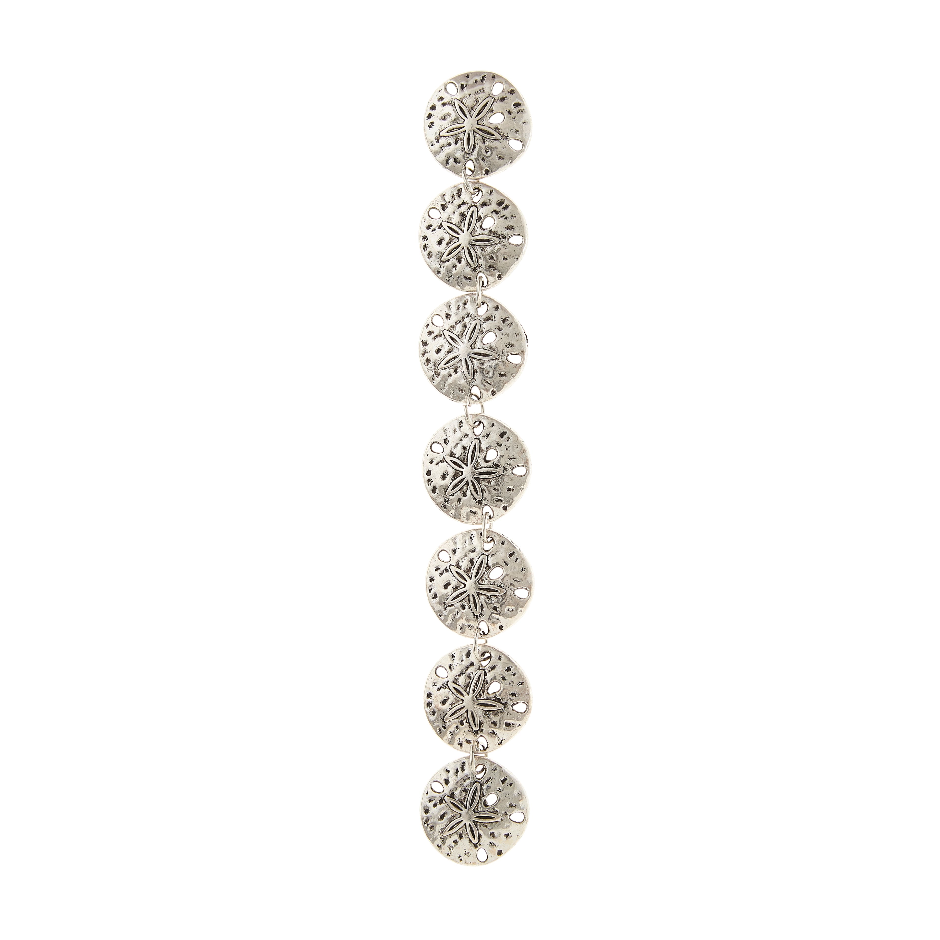 Silver Sand Dollar Metal Beads, 18mm by Bead Landing&#x2122;