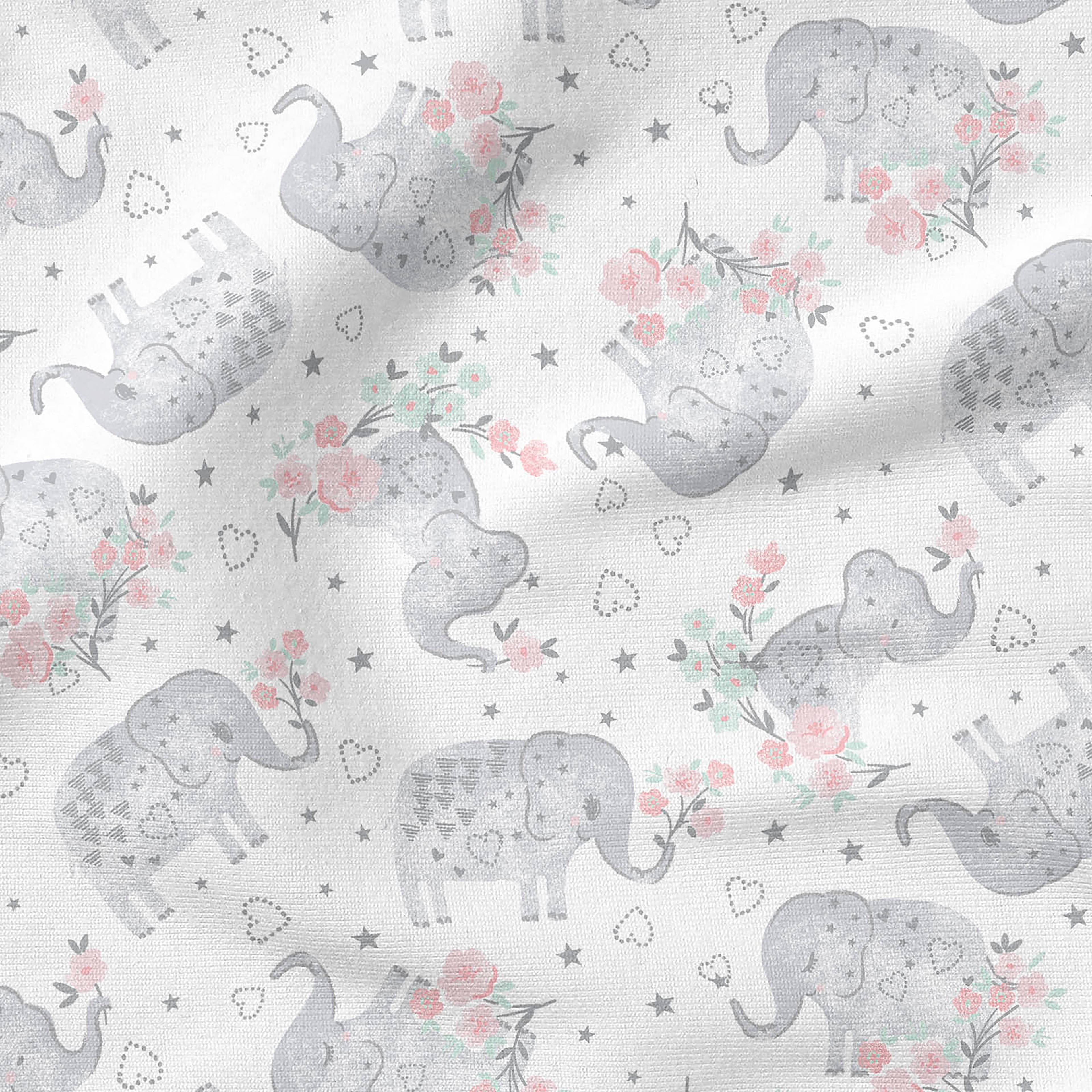 Fabric Editions White Elephant Cotton Fabric