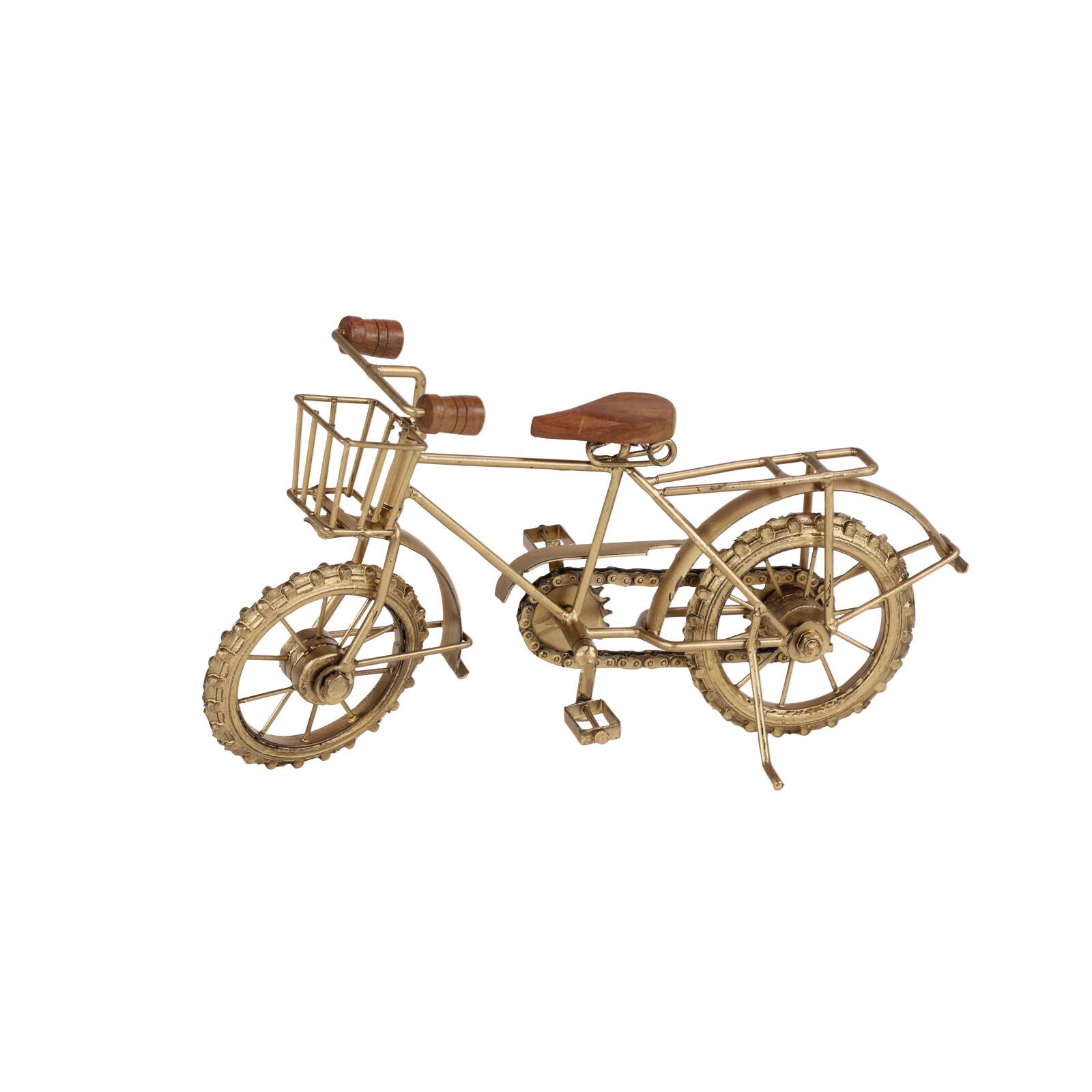 14&#x22; Gold Metal Vintage Bicycle Sculpture