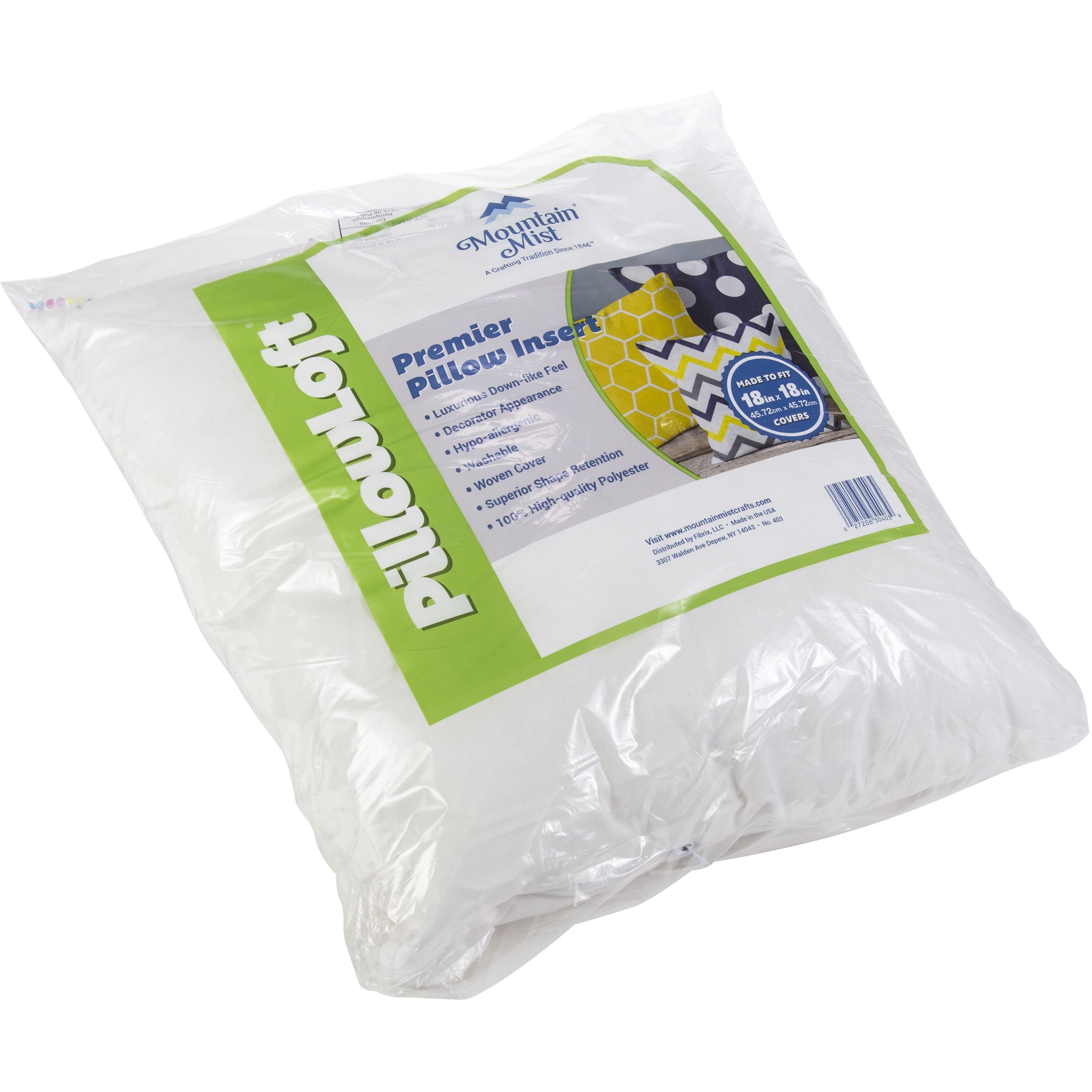 Mountain Mist® Pillowloft® Pillow Form, 18" x 18"